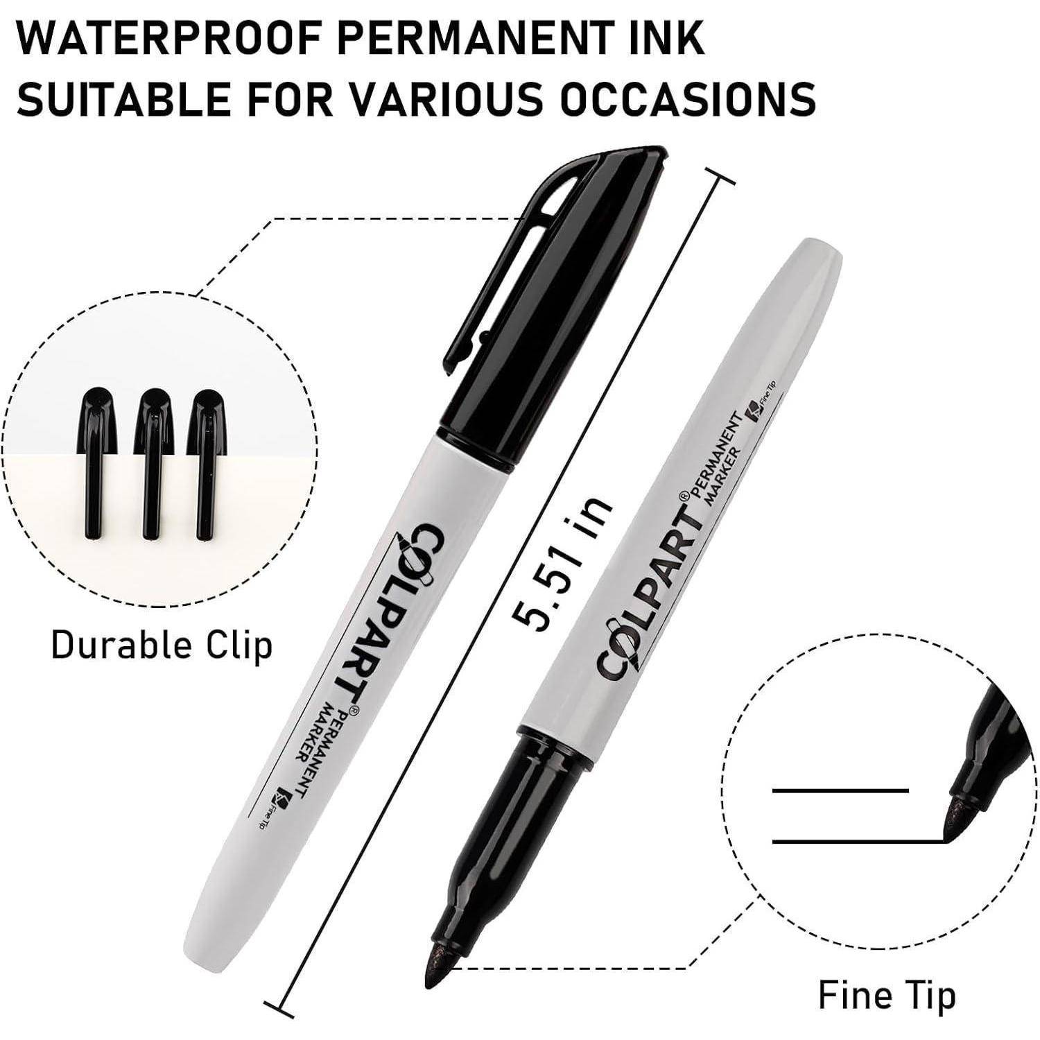 Colpart Permanentmarker, 5,5 cm, Feinstrichspitze, wasserfeste Permanentfarbe, geeignet für verschiedene Anlässe; mit haltbarer Klemmvorrichtung.