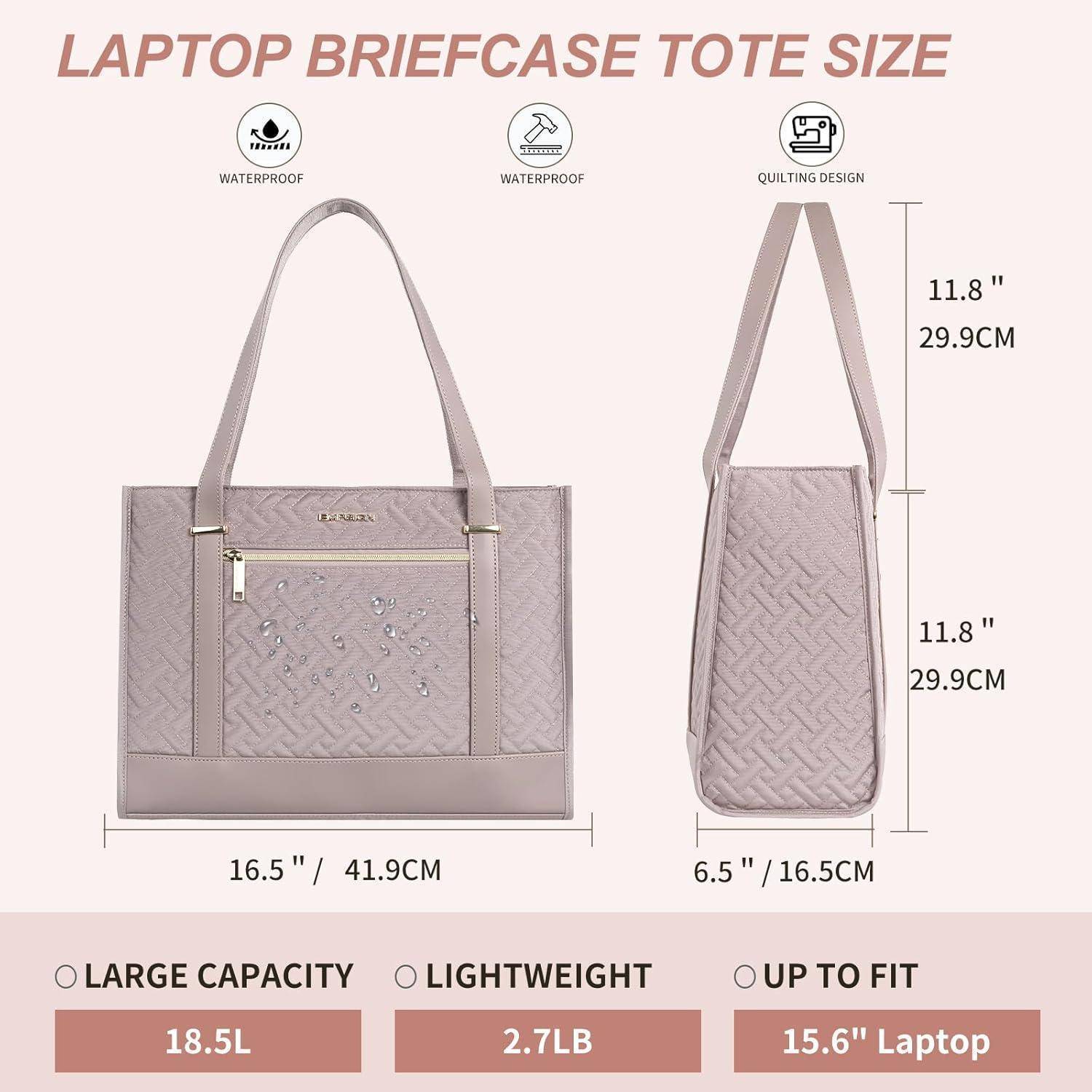 Laptop-Aktentasche Tragetasche, gestepptes Design, wasserdicht. Abmessungen: 16,5