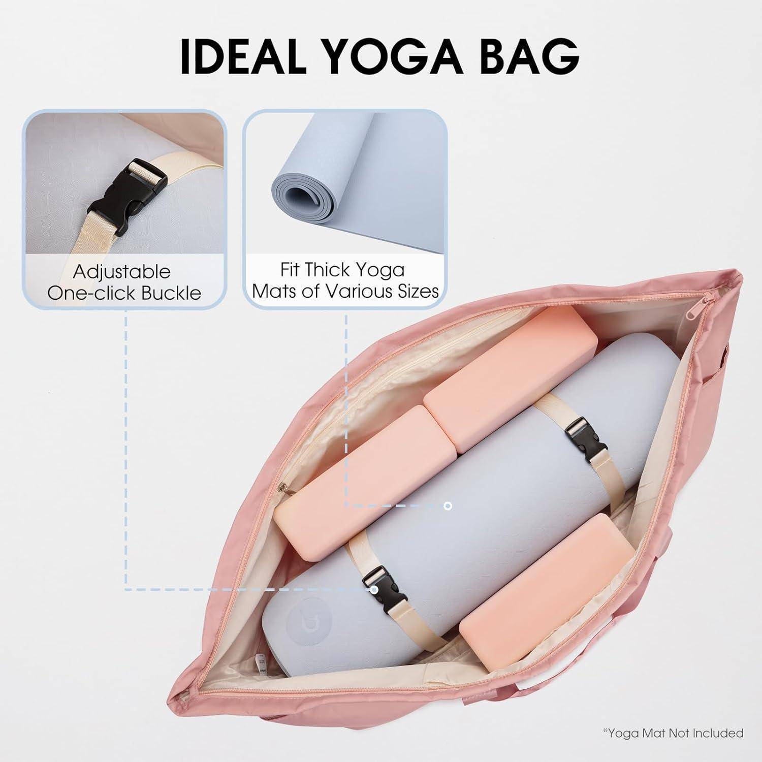 Große Sporttasche Damen Yoga Reisetasche mit Schuhfach Nassfach Pink