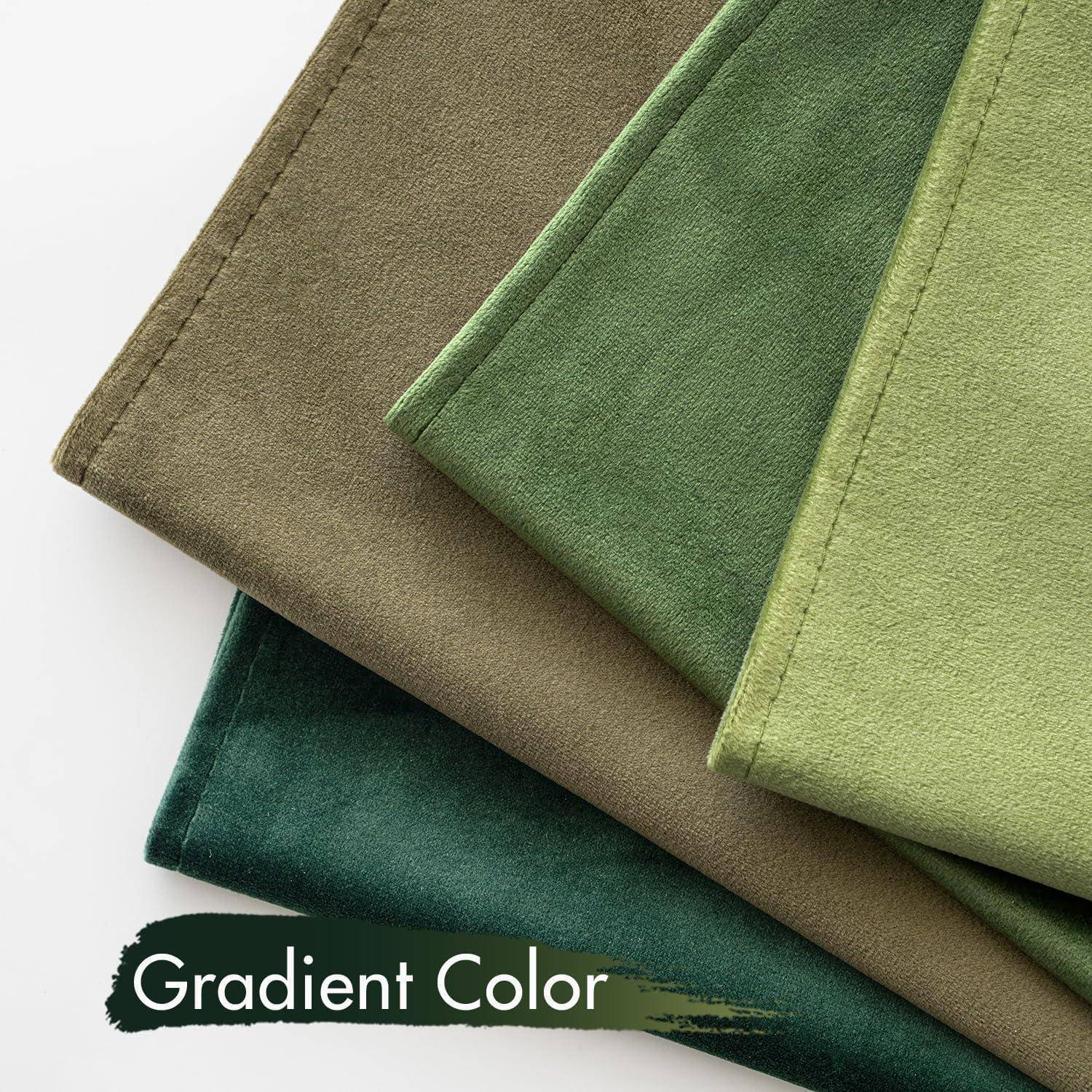 Gefaltete Stofflagen in Grün- und Brauntönen, die sich überlappend und geschichtet anordnen. Text liest sich als 'Gradient Color' am unteren Rand.