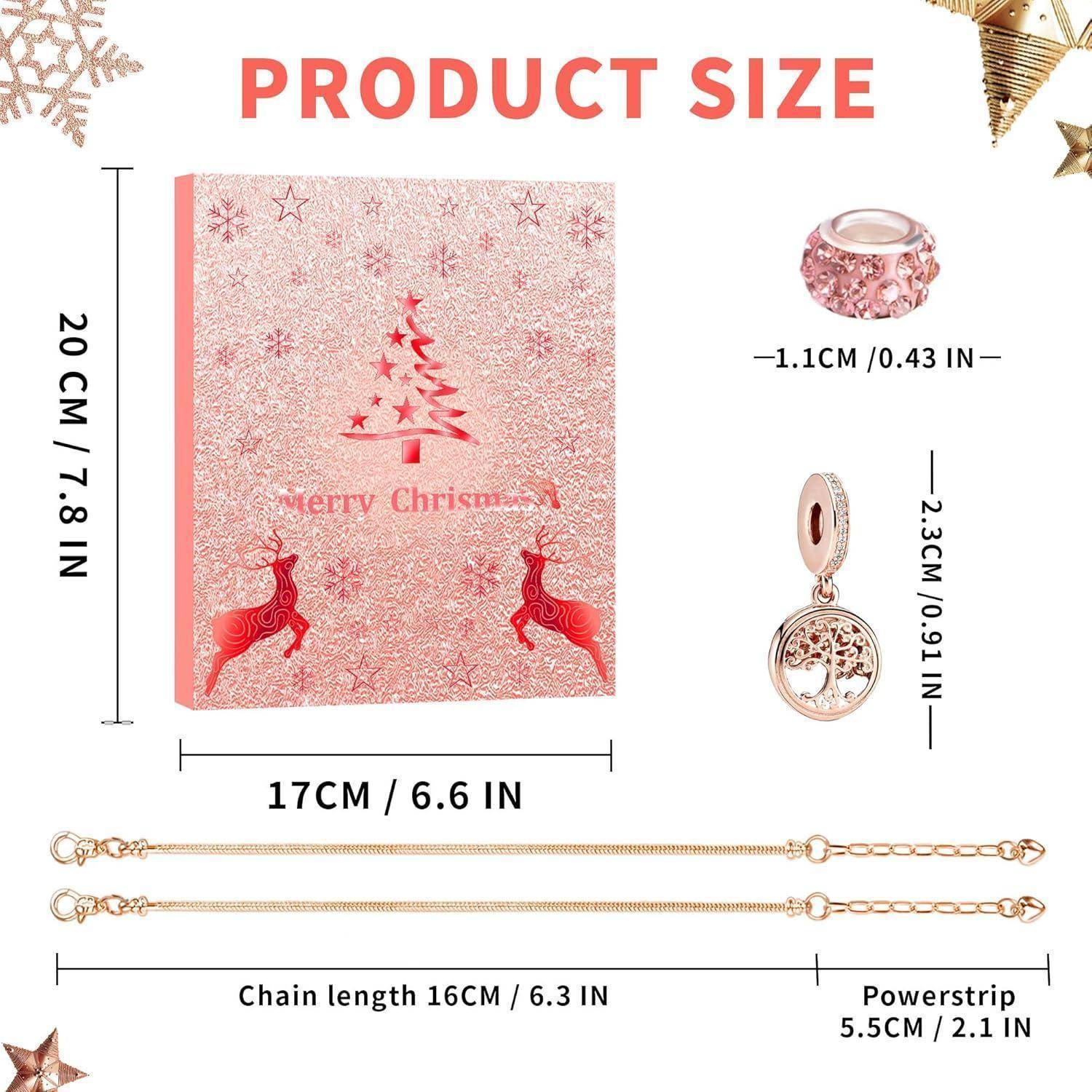 Adventskalender 2024 Mädchen Schmuck DIY Bastelset 24 Türchen Charms