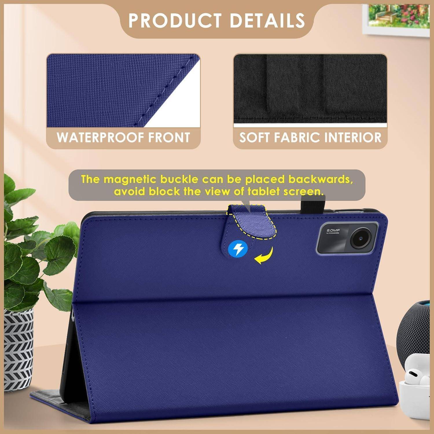 Hülle Redmi Pad SE 11Zoll S Pen Halter PU Leder Folio blau