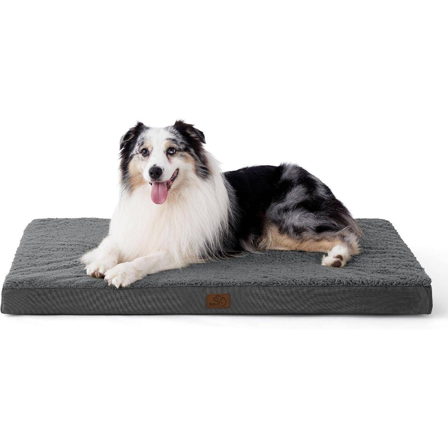 Hundebett orthopädisches waschbar L 104 x B 74 x H 9 cm Dunkelgrau