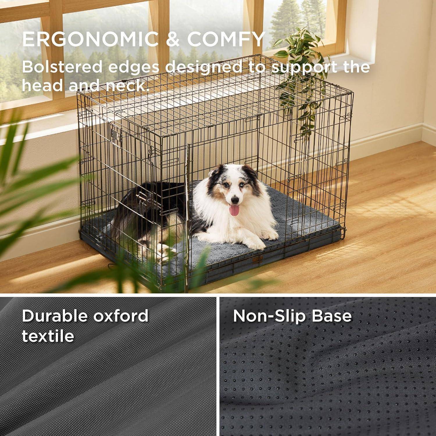 Hundebett orthopädisches waschbar L 104 x B 74 x H 9 cm Dunkelgrau