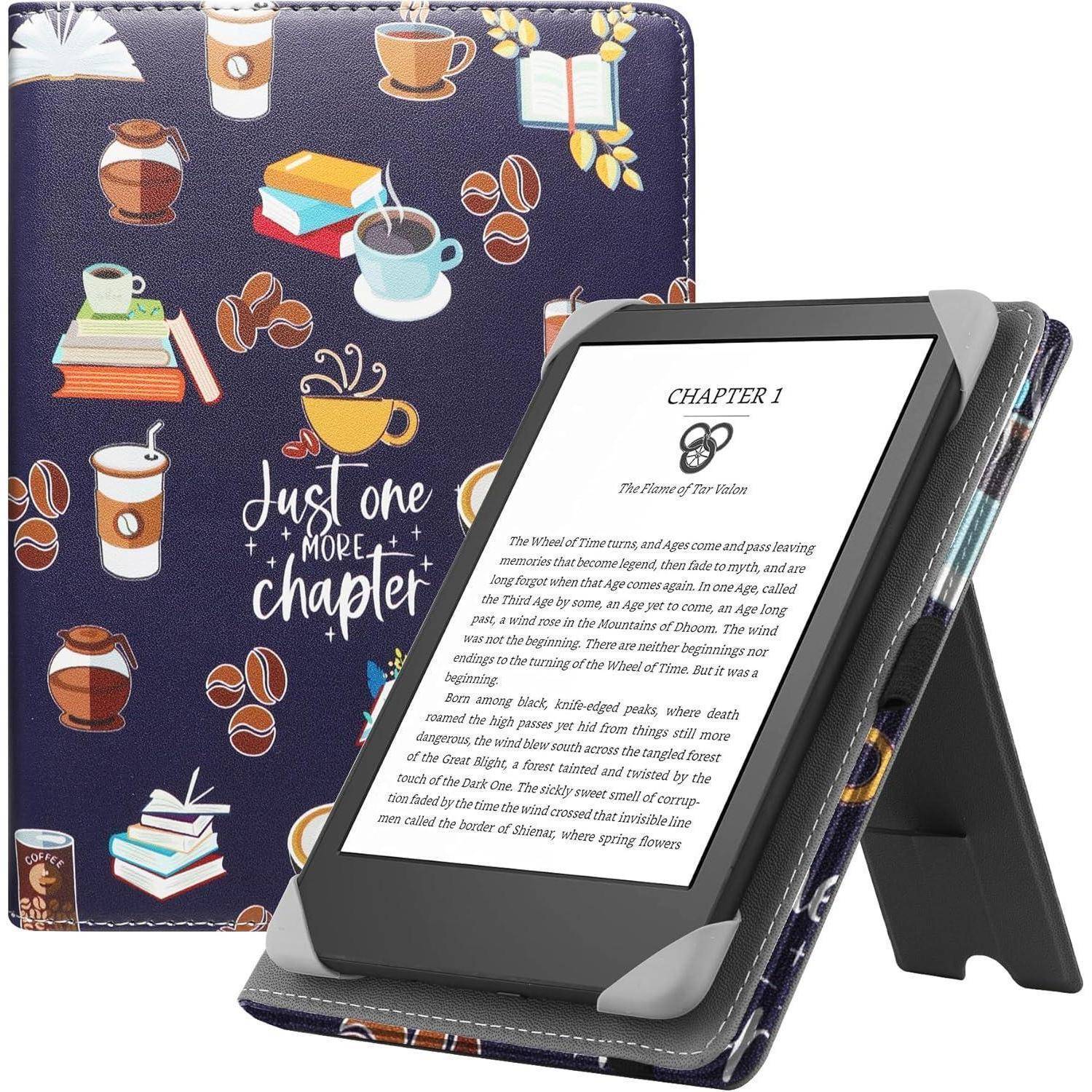 Ein offener E-Reader, der den Text 