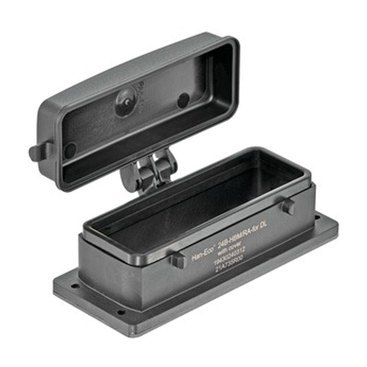 HARTING Han ECO 24B Anbaugehäuse ohne Halterahmen für 2 Bügel (am Oberteil) mit Schutzkappe Kunststoff - 1 Stück