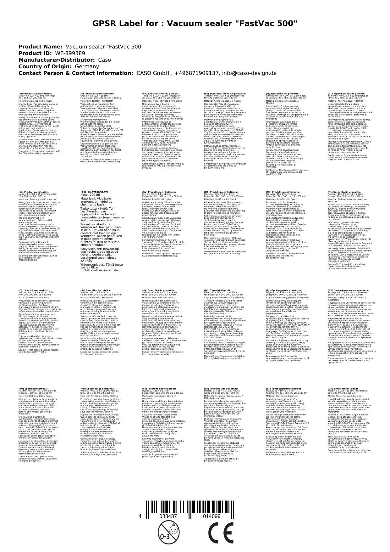 Vakuumierer „FastVac 500“