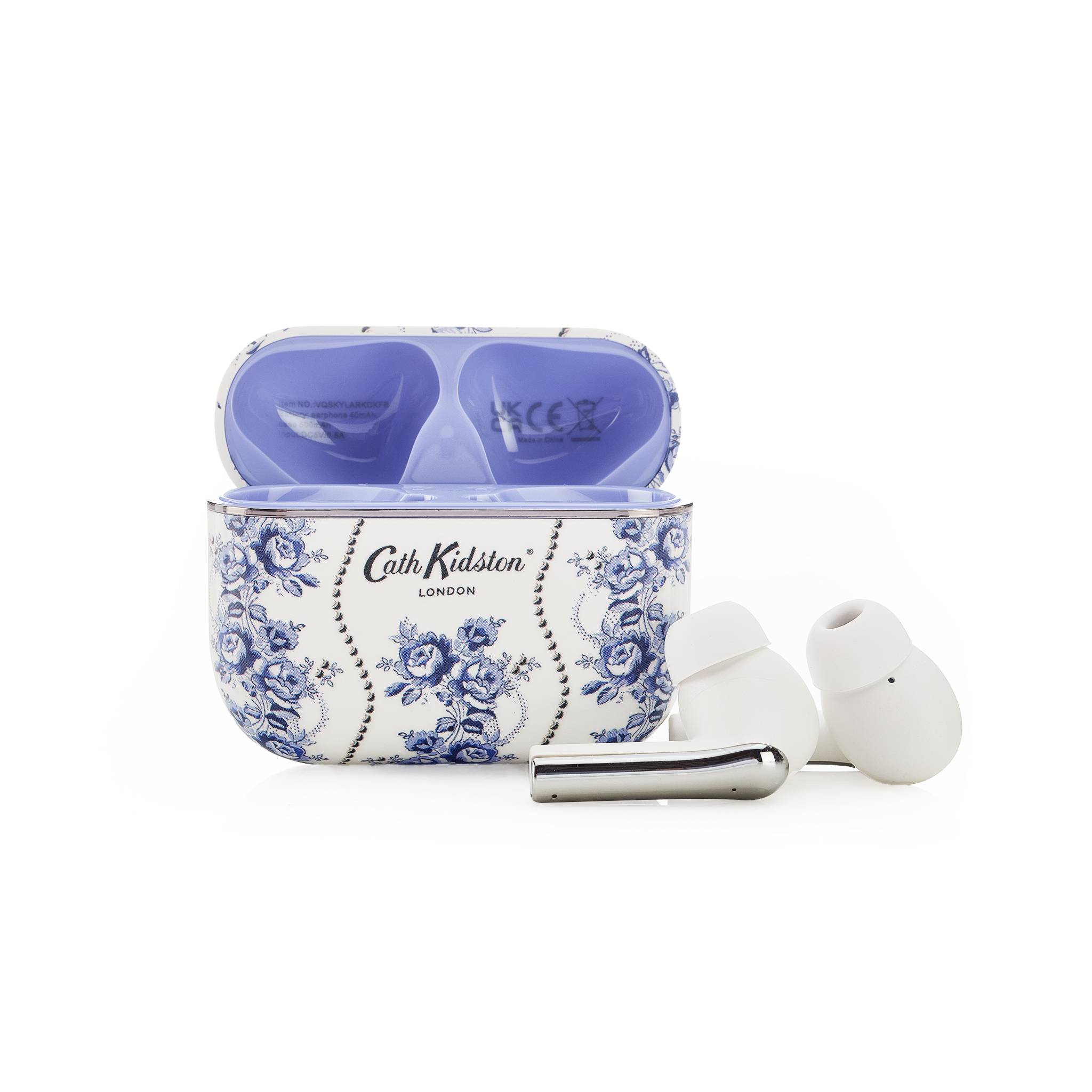 Cath Kidston Kabellose Ohrhörer Bluetooth TWS 5.3 für iPhone & Android ENC - Floral Blau