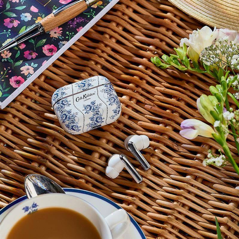 Cath Kidston Kabellose Ohrhörer Bluetooth TWS 5.3 für iPhone & Android ENC - Floral Blau