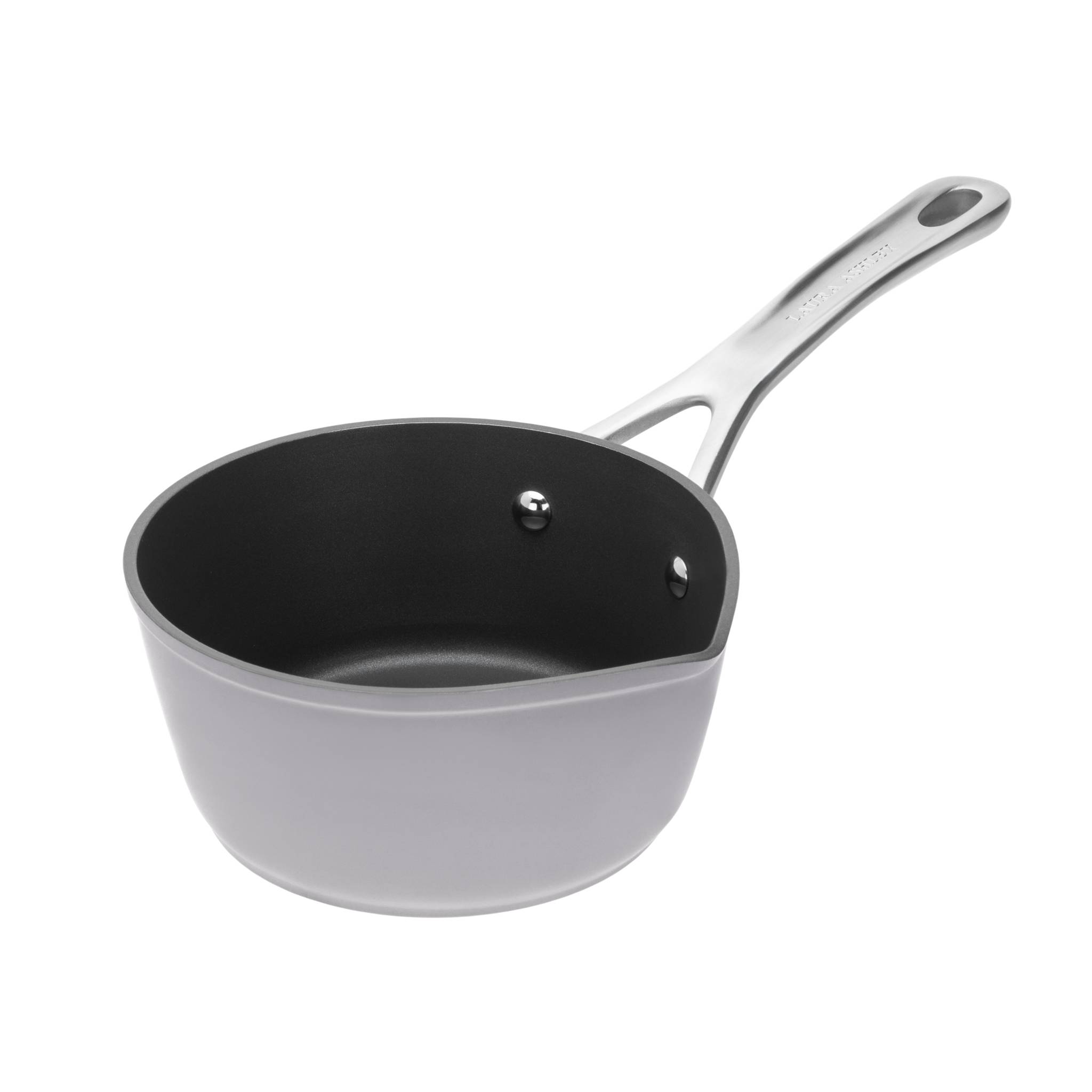 Laura Ashley - Aluminium-Milchtopf (16 cm) mit Ausgießer und Antihaftbeschichtung – PFOA-frei, induktionsgeeignet – dunkles Taubengrau von (Pende