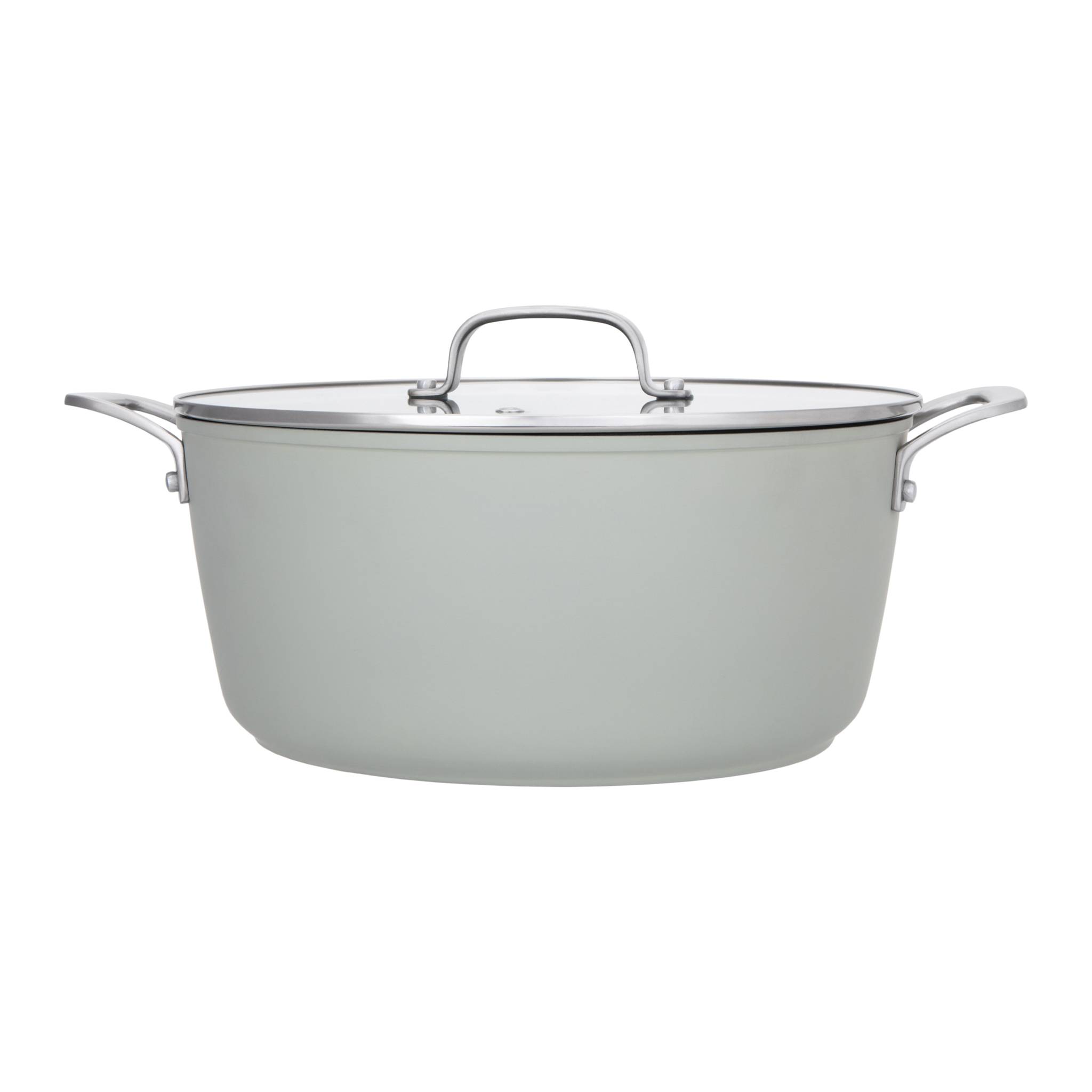 Laura Ashley 28 cm Aluminium-Schmortopf mit Glasdeckel – Antihaftbeschichtung – PFOA-frei, induktionsgeeignet – Salbeiblatt von (Pendeford)