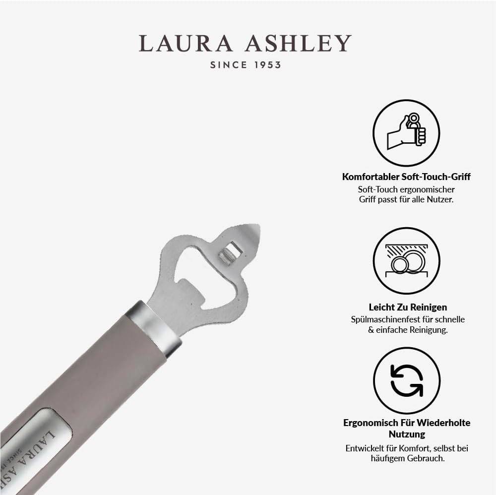 Laura Ashley – Küchenzubehör - Flaschenöffner aus Edelstahl mit Soft-Touch-Griff – dunkles Taubengrau (Pendeford)