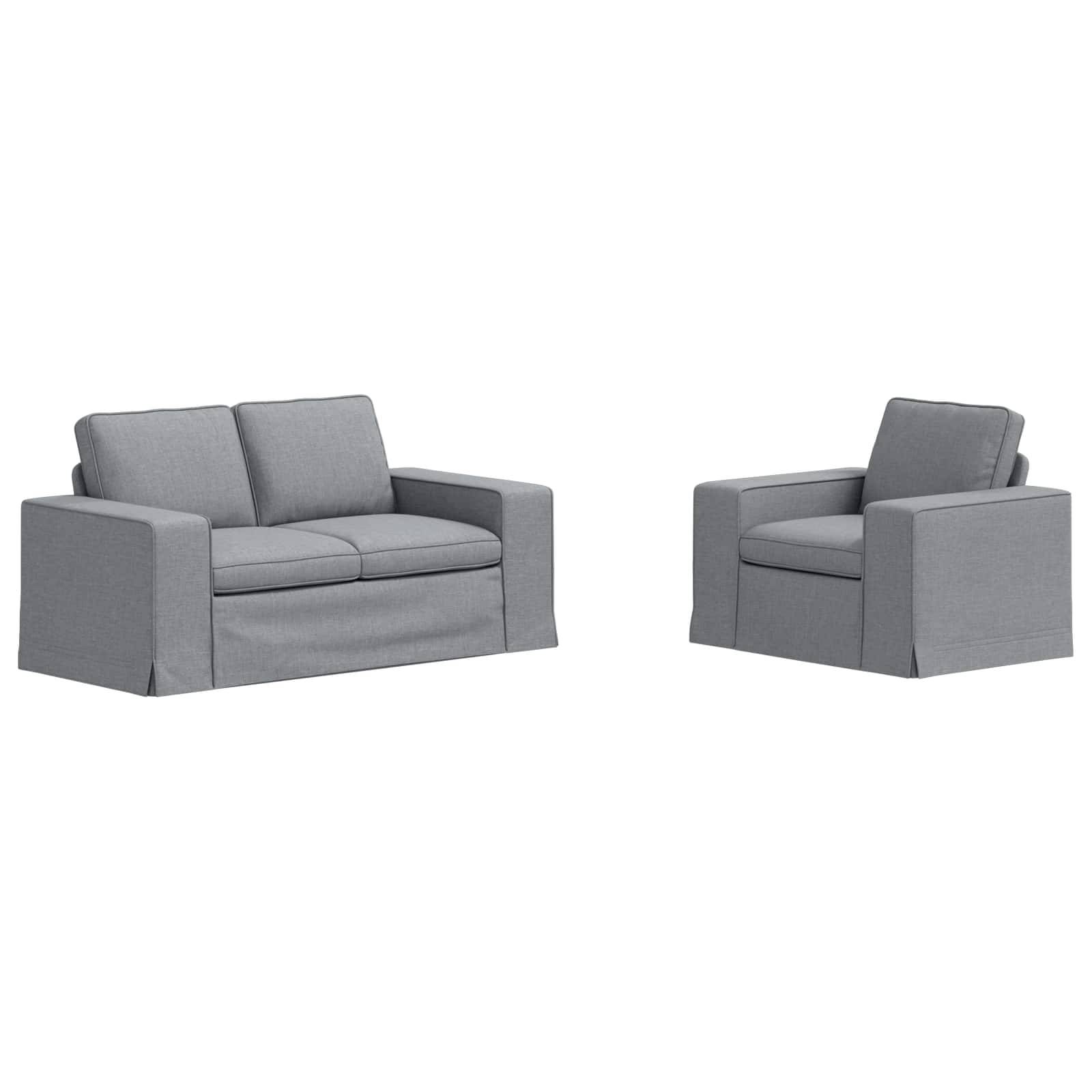 vidaXL Sofa Set 2 pcs Hellgrau 162 x 80 x 82 cm Stoff