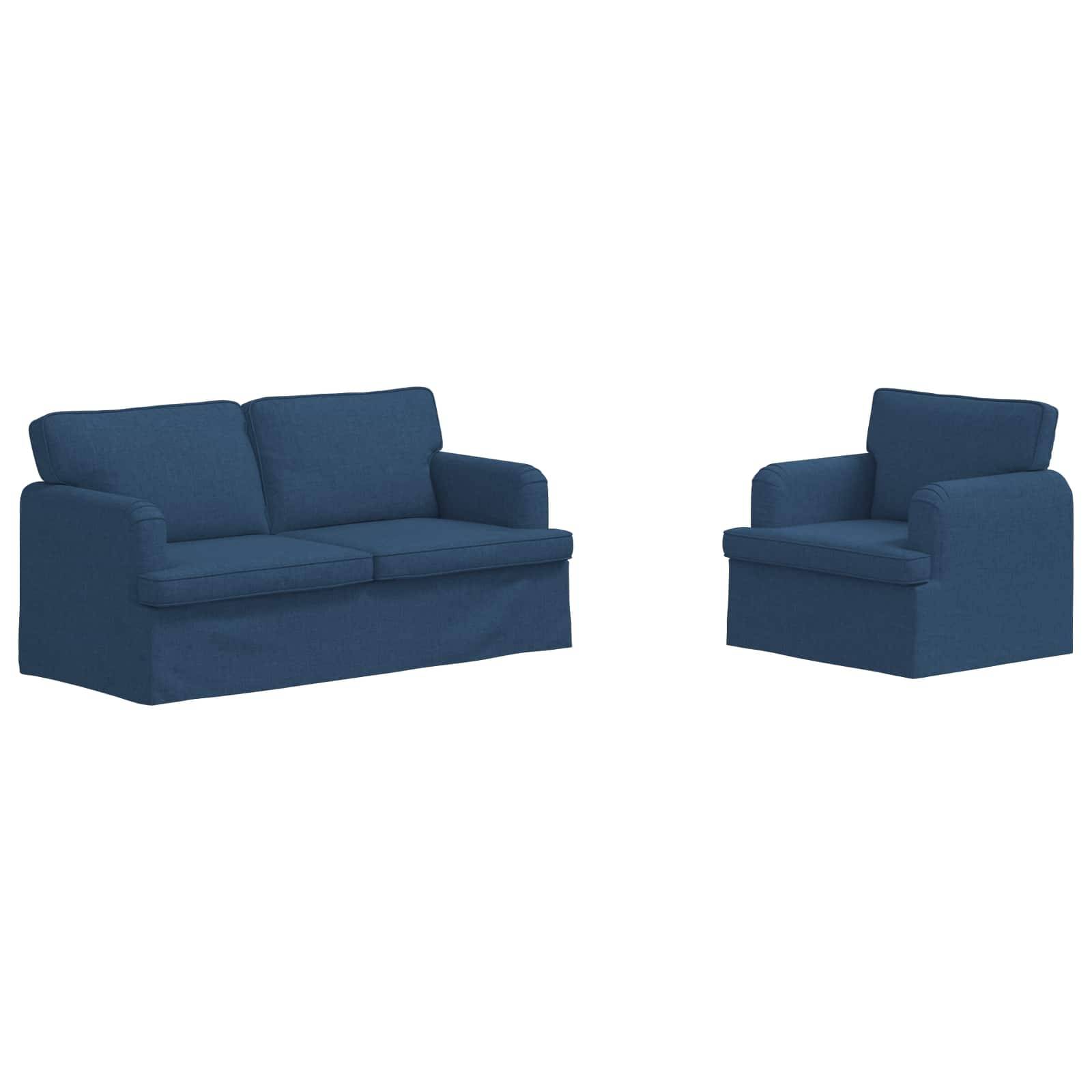 vidaXL Sofa Set 2 pcs Blau 162 x 80 x 85 cm Stoff