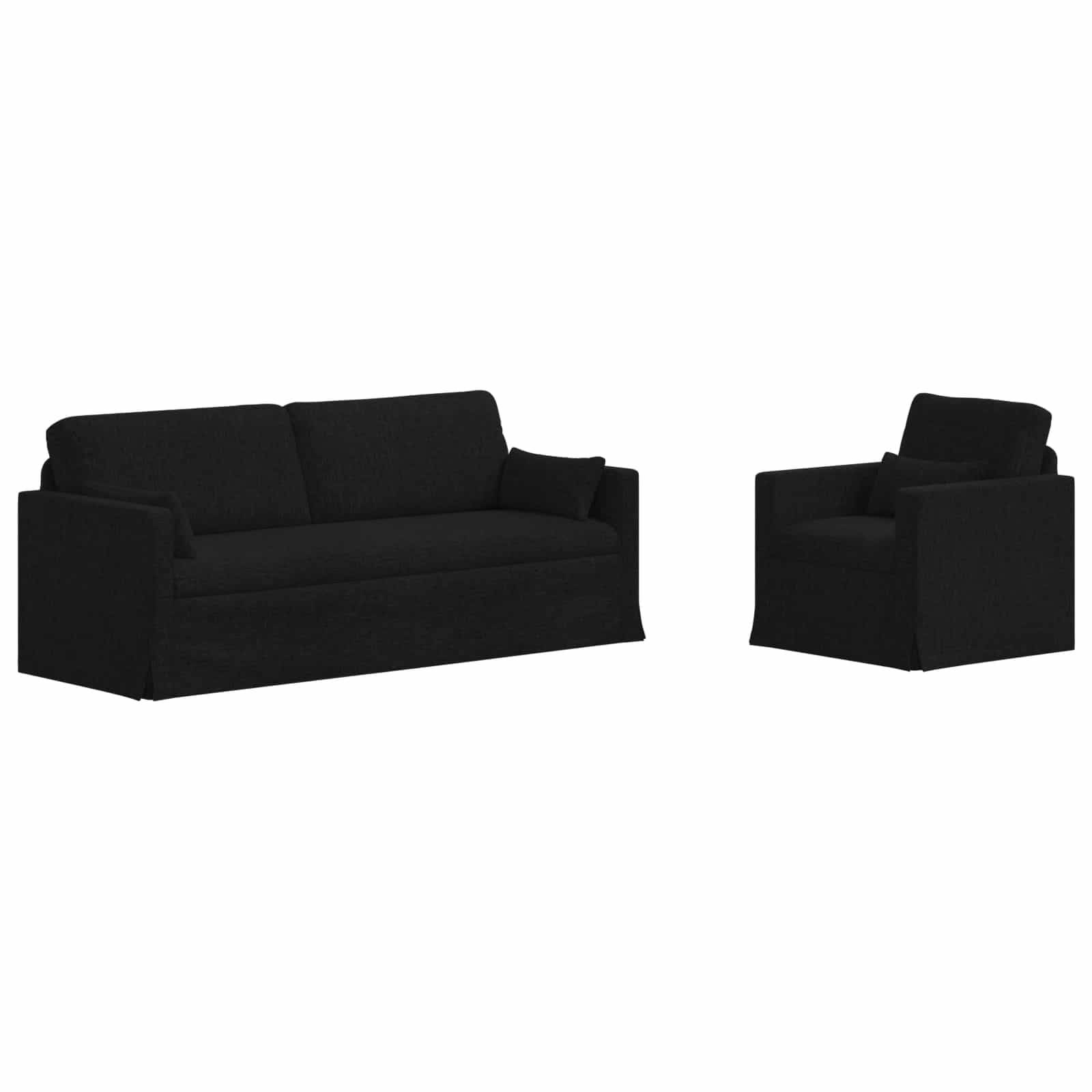 vidaXL Sofa Set 2 pcs Schwarz 198 x 78 x 80 cm Stoff