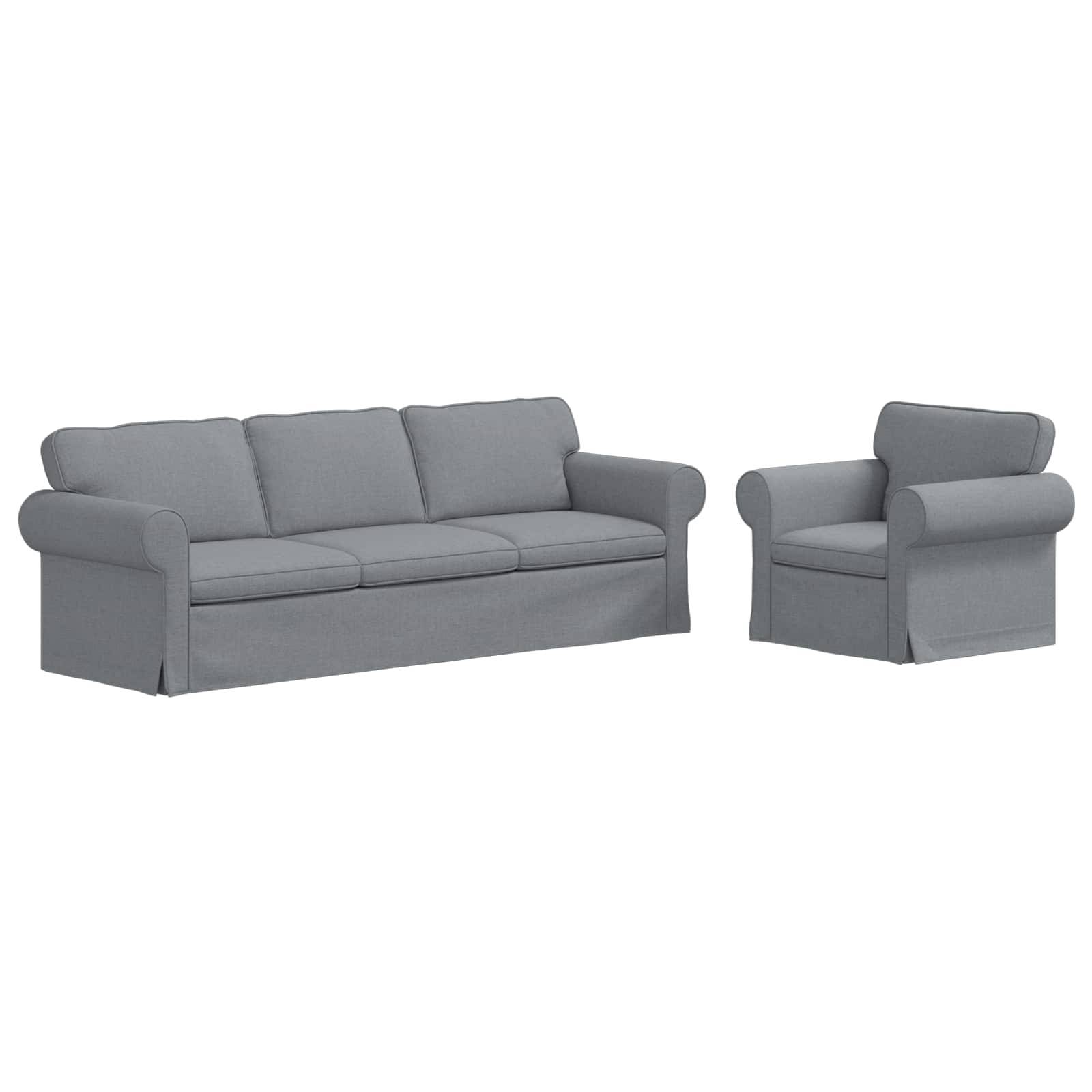 vidaXL Sofa Set 2 pcs Hellgrau 245 x 82 x 80 cm Stoff