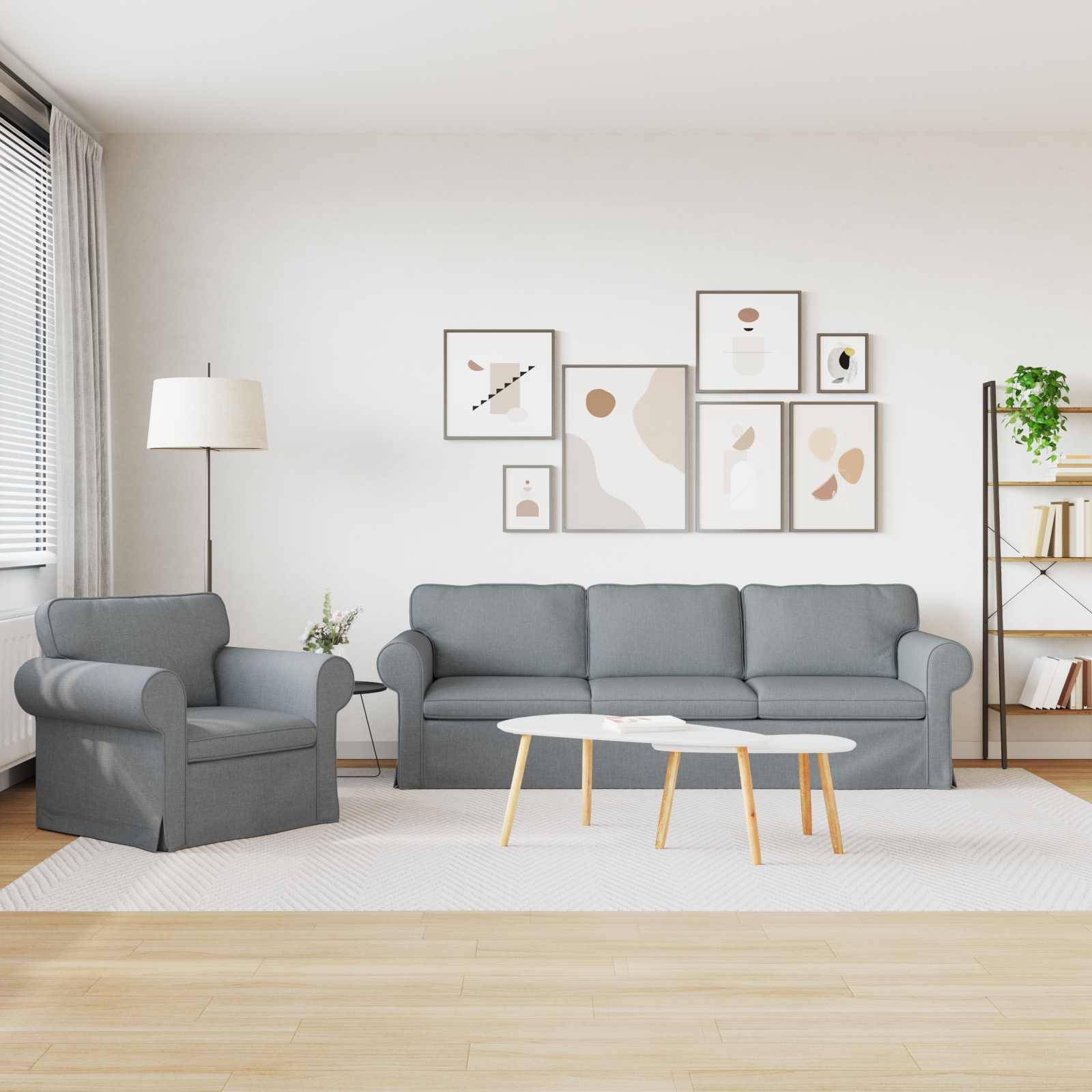 vidaXL Sofa Set 2 pcs Hellgrau 245 x 82 x 80 cm Stoff