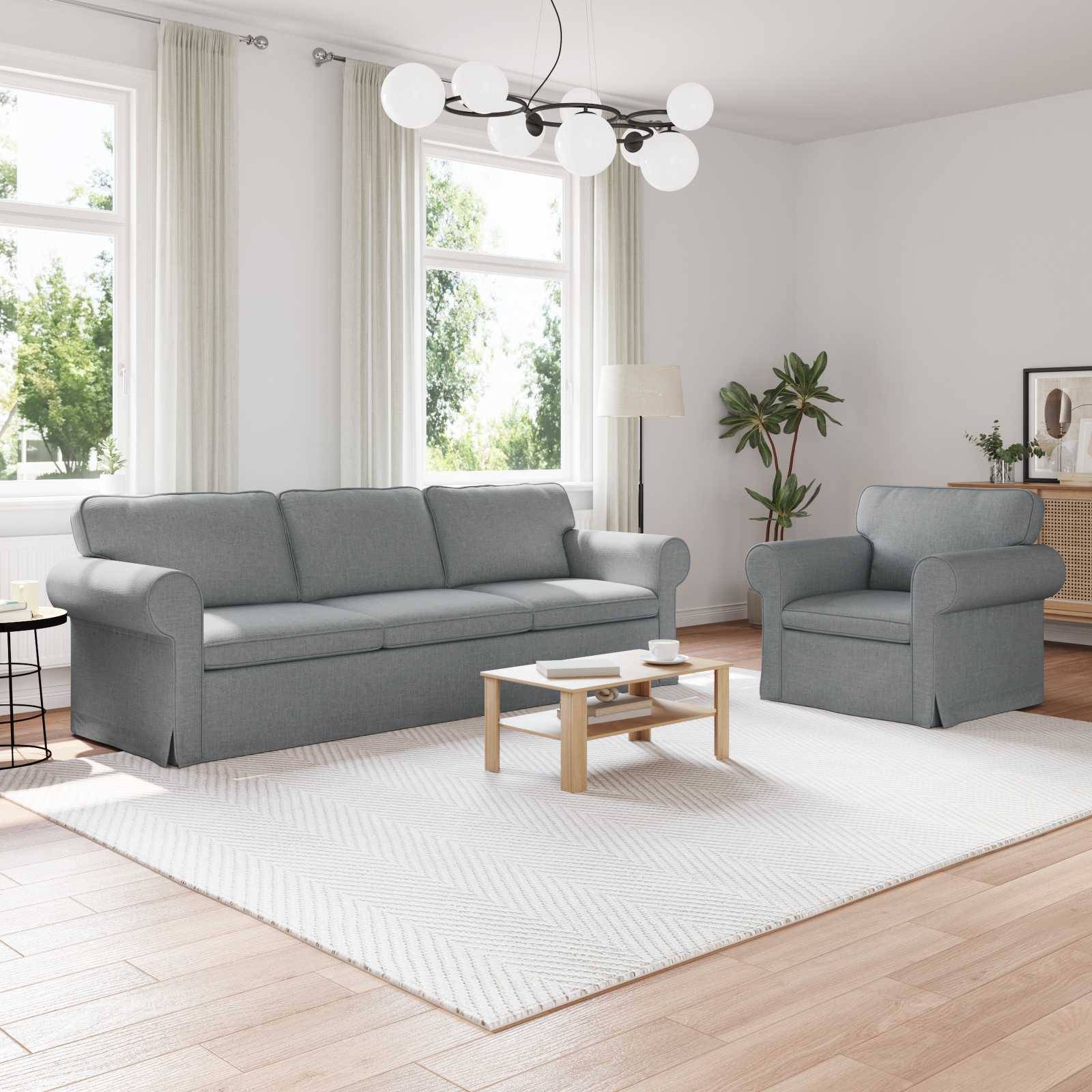 vidaXL Sofa Set 2 pcs Hellgrau 245 x 82 x 80 cm Stoff