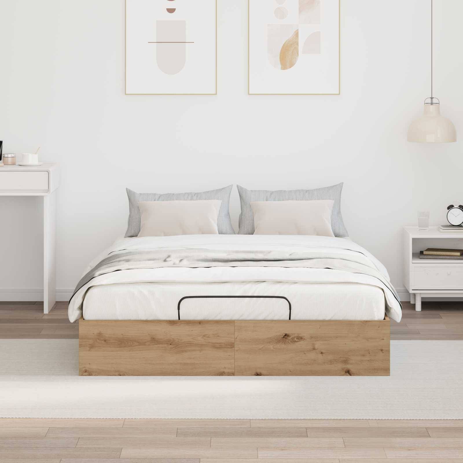 vidaXL Ottoman Bettgestell Artisan-Eiche 140 x 200 cm Holzwerkstoff