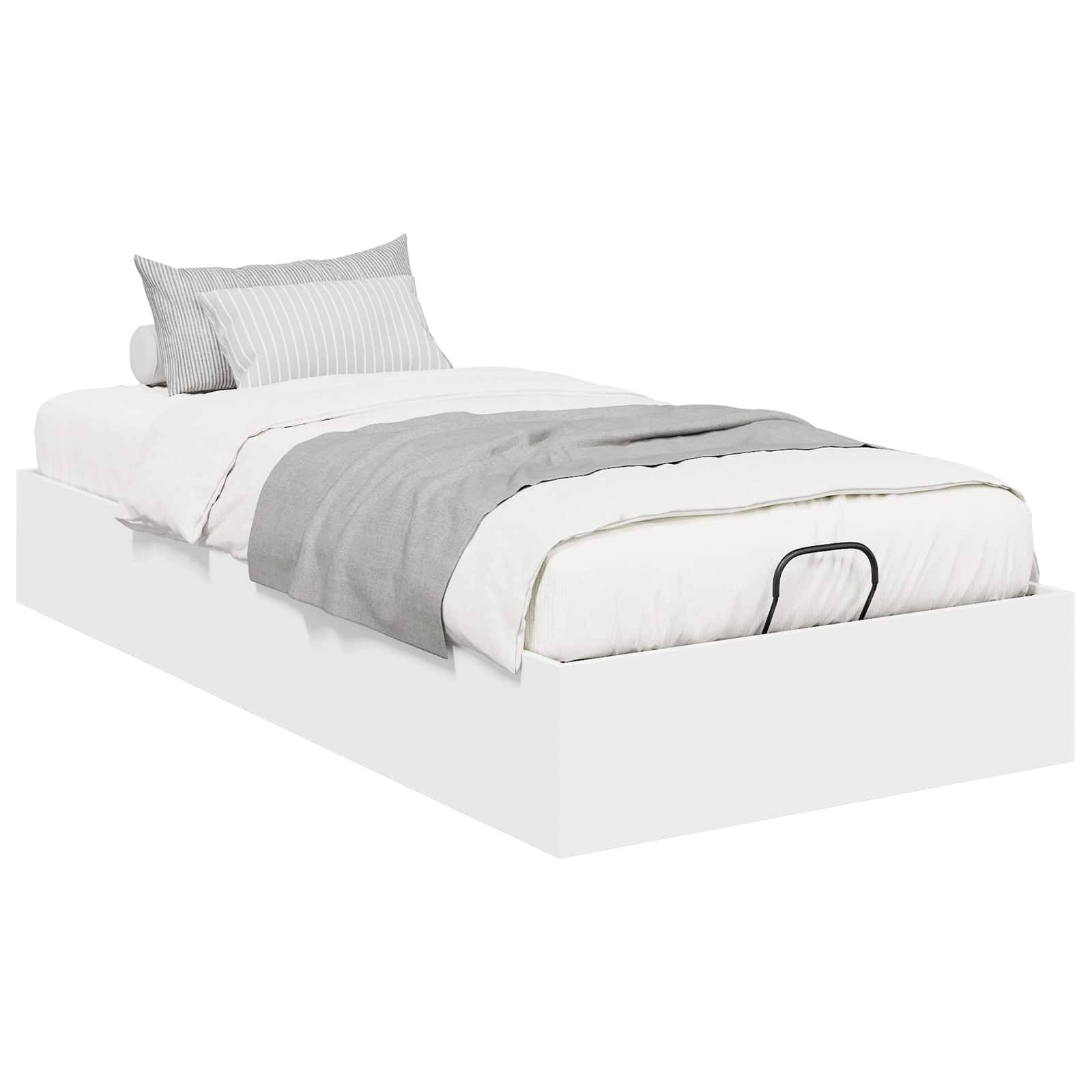 vidaXL Ottoman Bettgestell Weiß 75,5 x 190 cm Holzwerkstoff