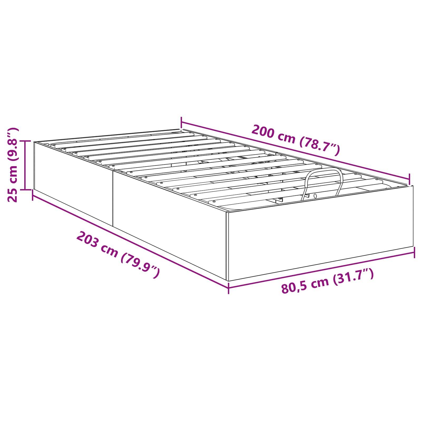 Bettrahmen-Abmessungen: 203 cm (79,9