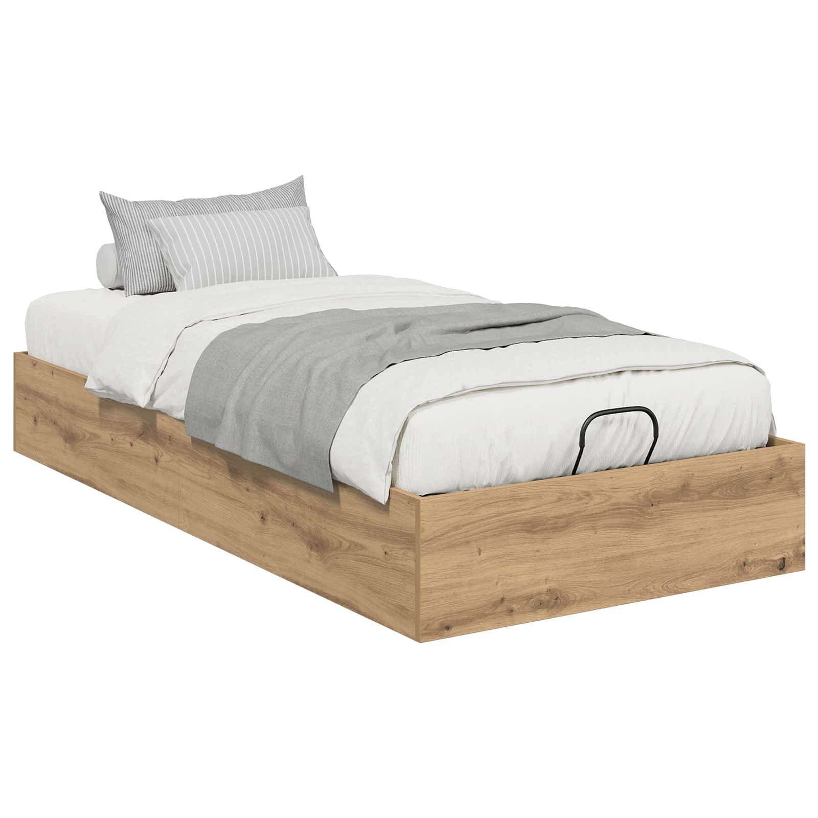 vidaXL Ottoman Bettgestell Artisan-Eiche 90 x 200 cm Holzwerkstoff