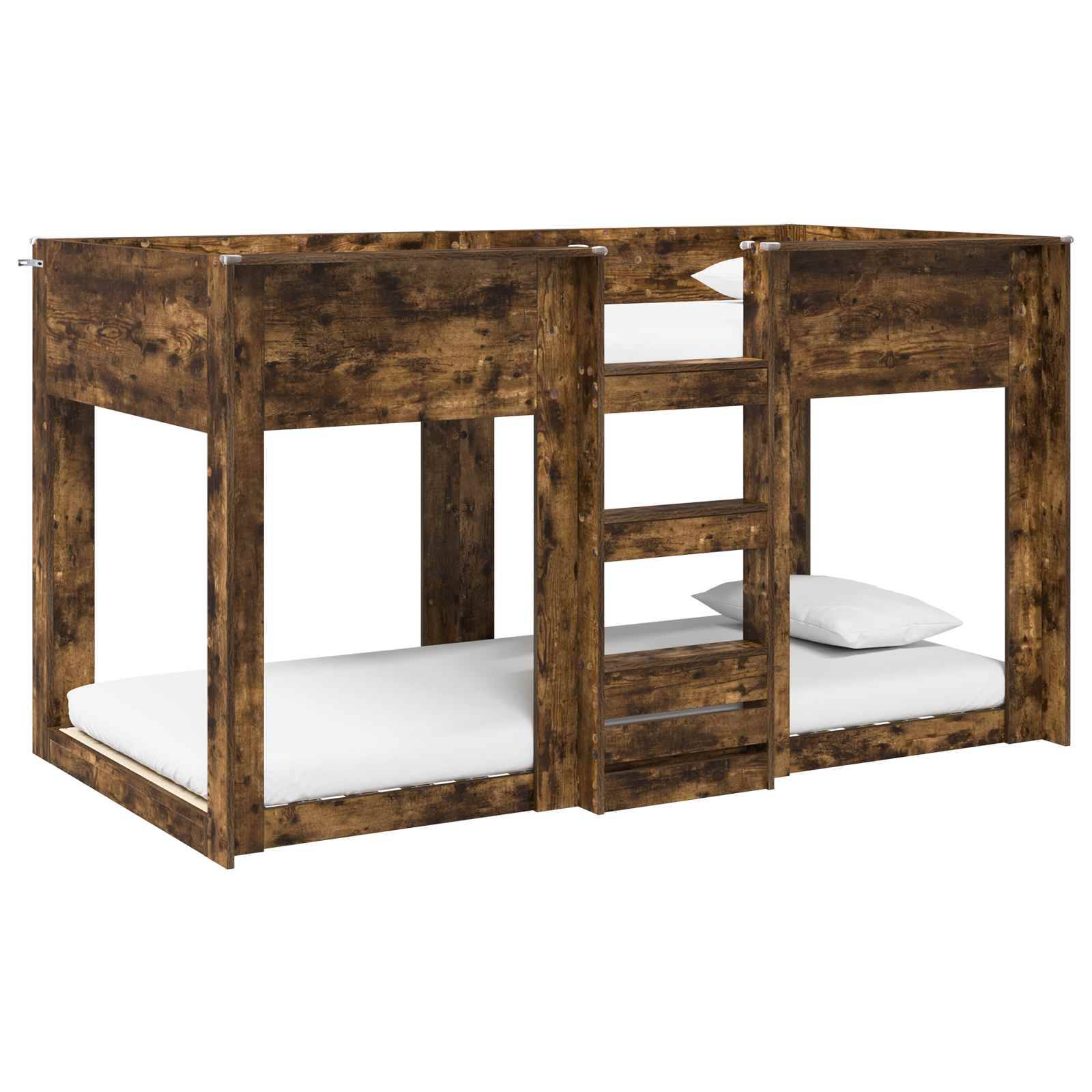 vidaXL Etagenbett für Kinder Geräucherte Eiche 75 x 190 cm
