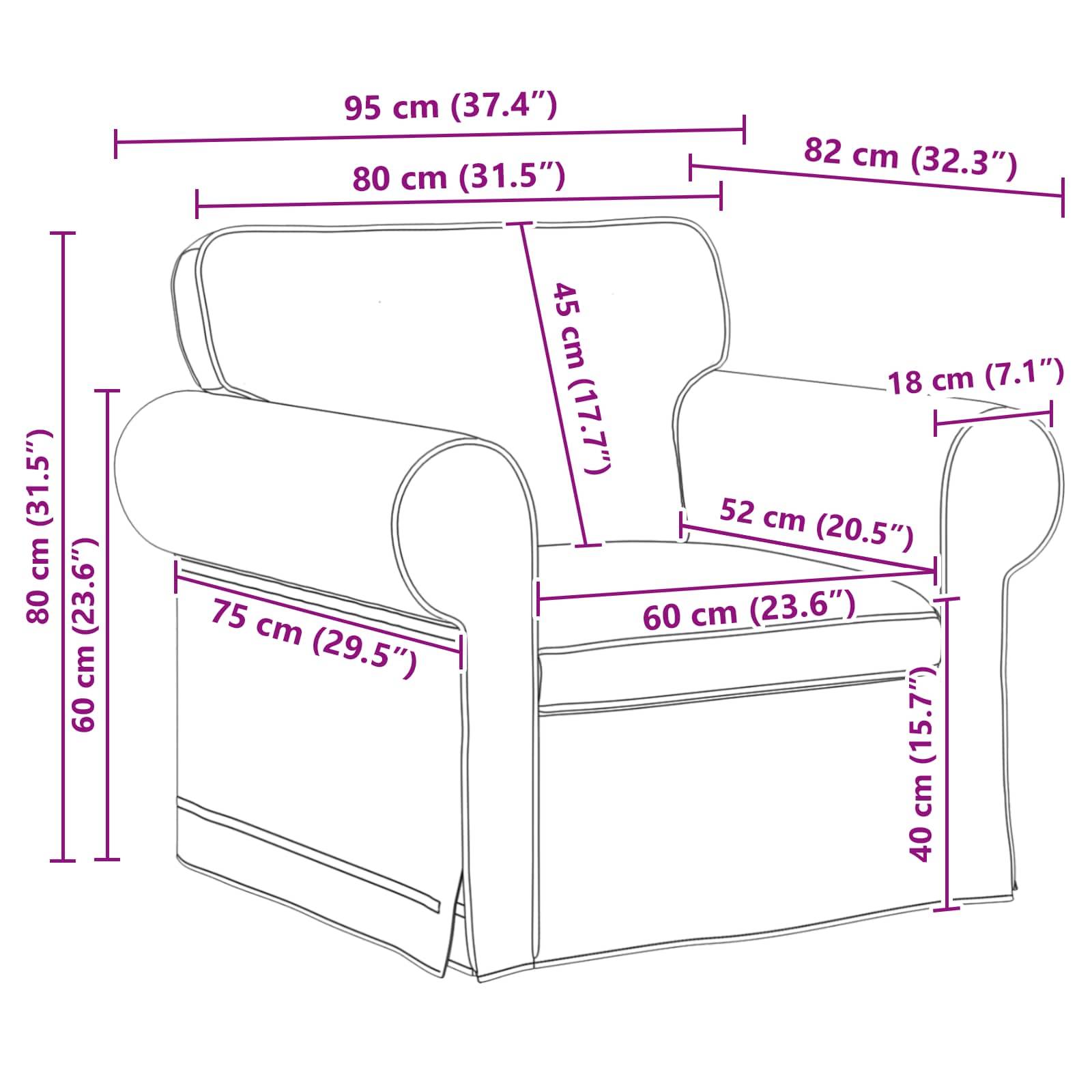 vidaXL Sofa Hellgrau 95 x 82 x 80 cm Stoff