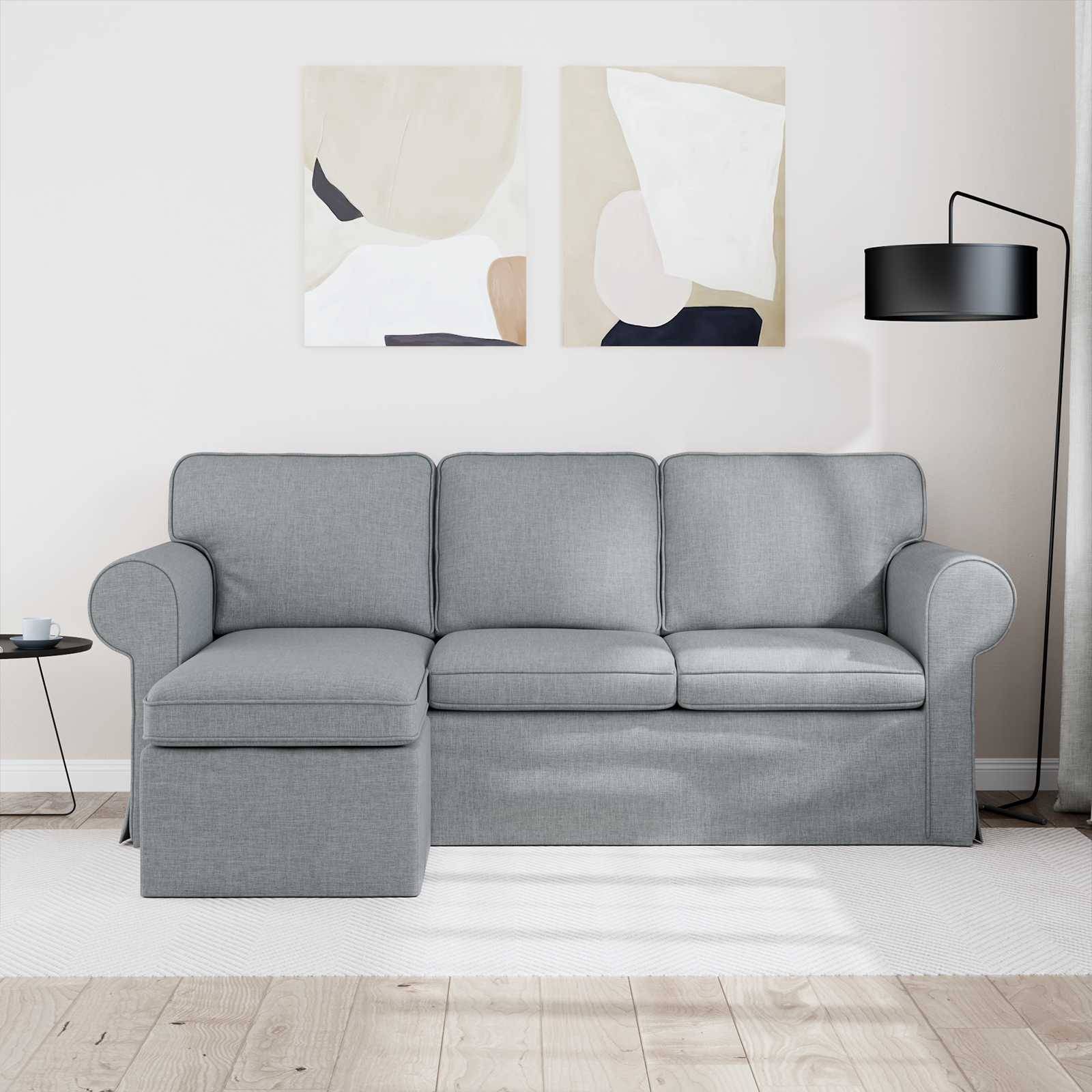 vidaXL Sofa Hellgrau 215 x 138 x 80 cm Stoff