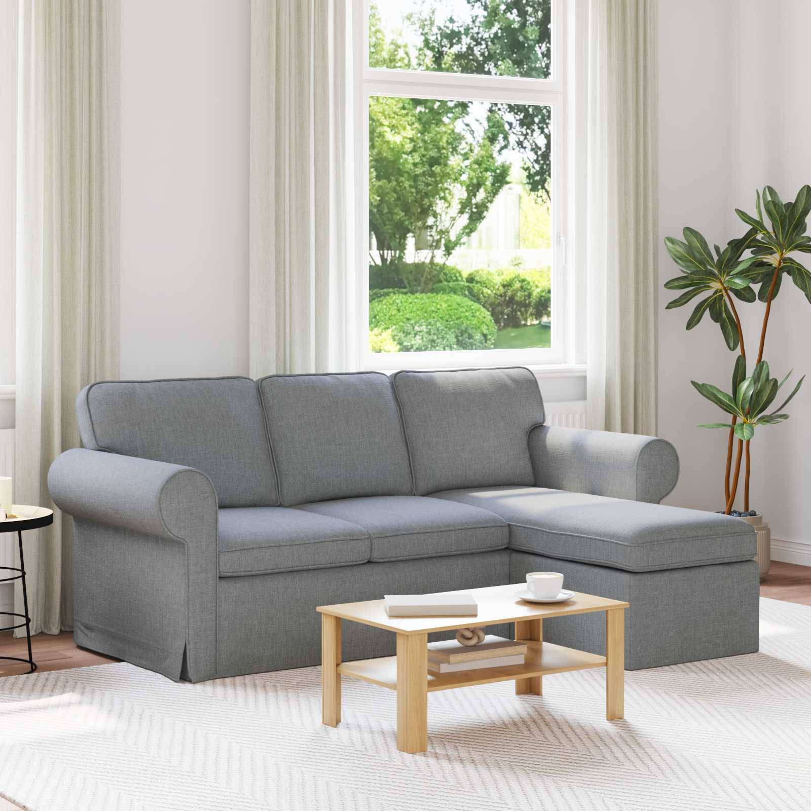 vidaXL Sofa Hellgrau 215 x 138 x 80 cm Stoff