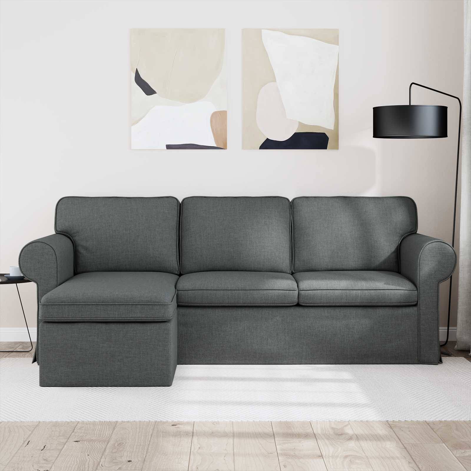 vidaXL Sofa Dunkelgrau 215 x 138 x 80 cm Stoff