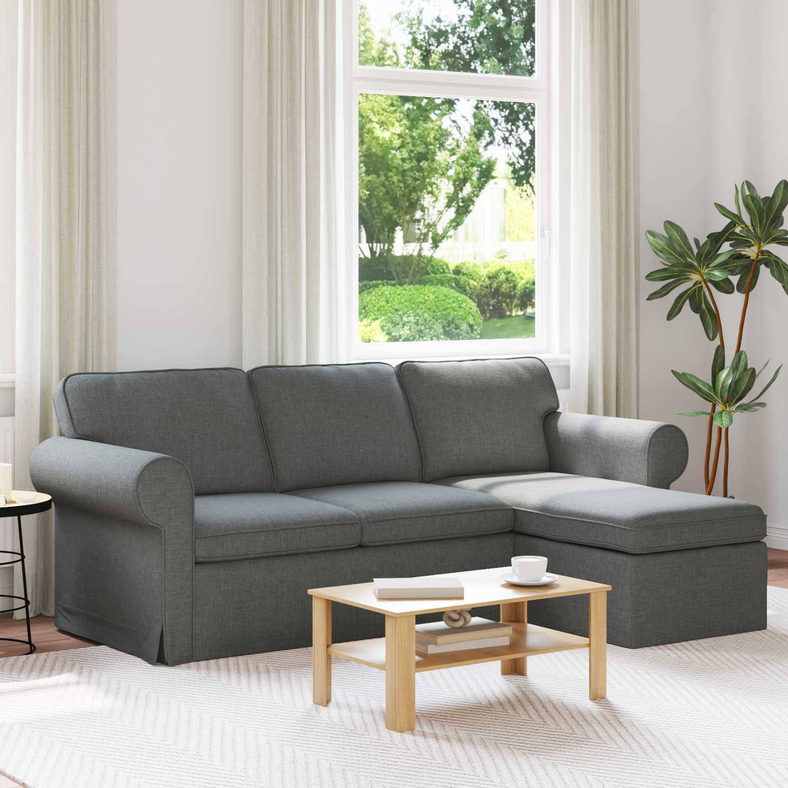vidaXL Sofa Dunkelgrau 215 x 138 x 80 cm Stoff