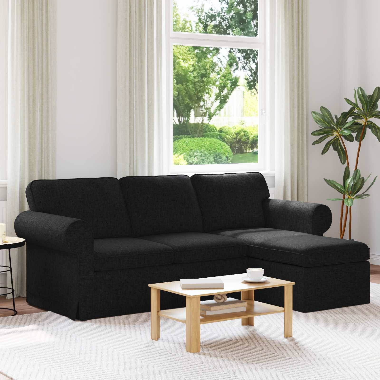 vidaXL Sofa Schwarz 215 x 138 x 80 cm Stoff