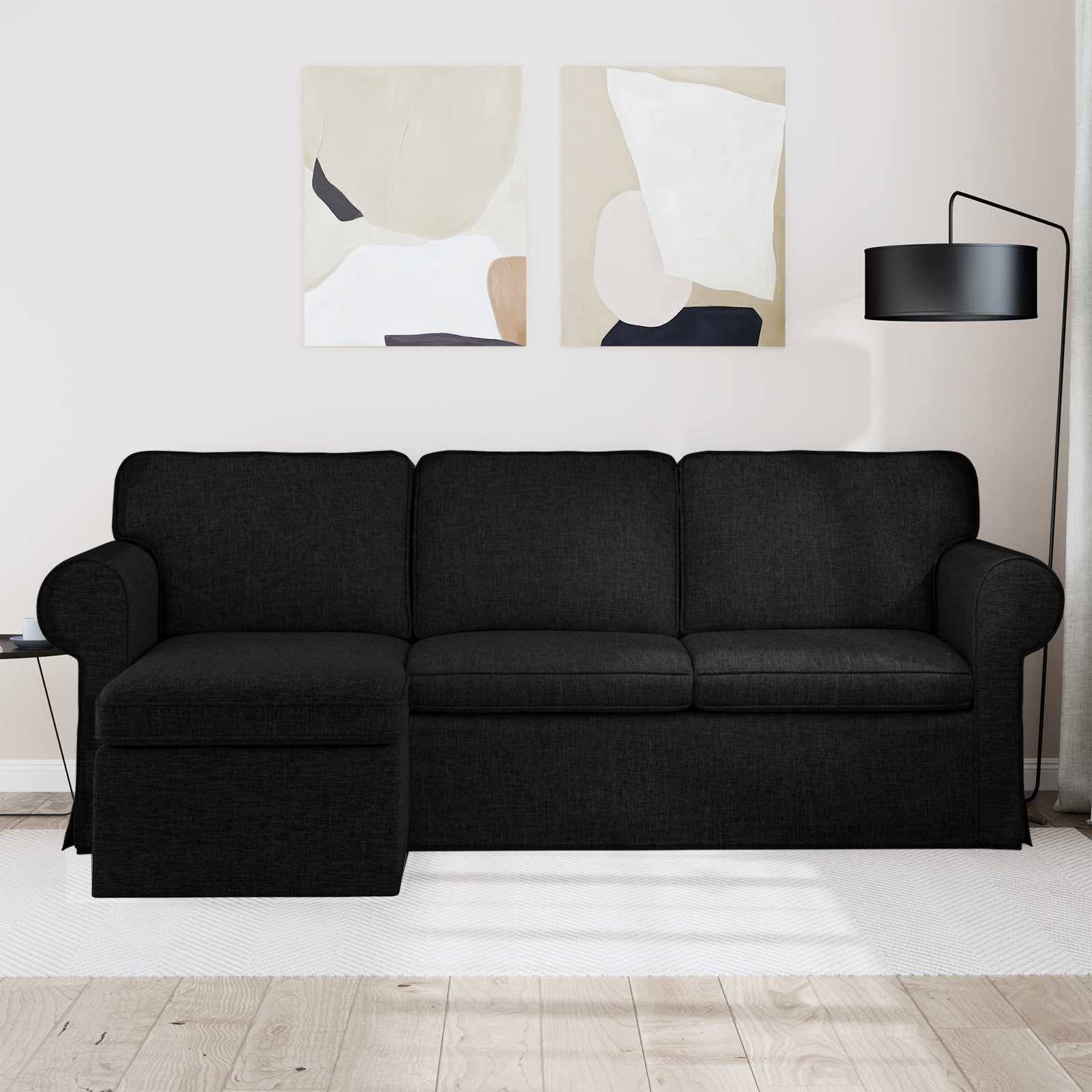 vidaXL Sofa Schwarz 215 x 138 x 80 cm Stoff