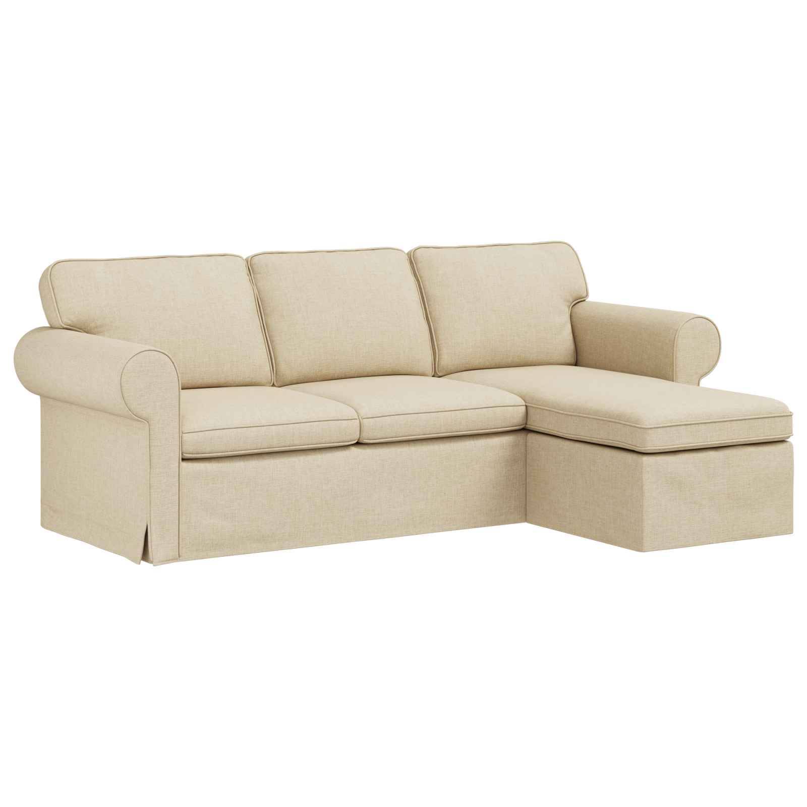 vidaXL Sofa Creme 215 x 138 x 80 cm Stoff