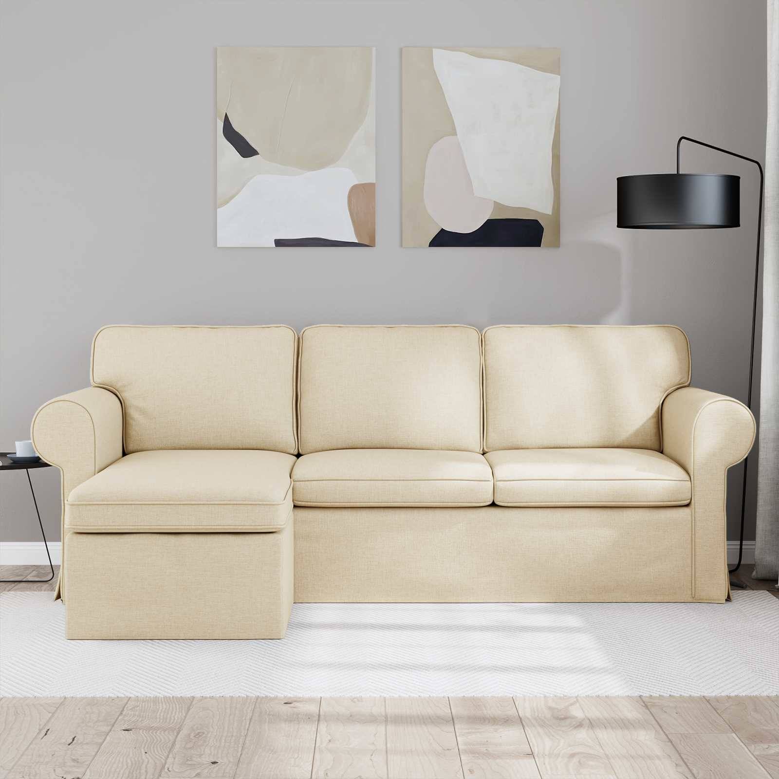 vidaXL Sofa Creme 215 x 138 x 80 cm Stoff