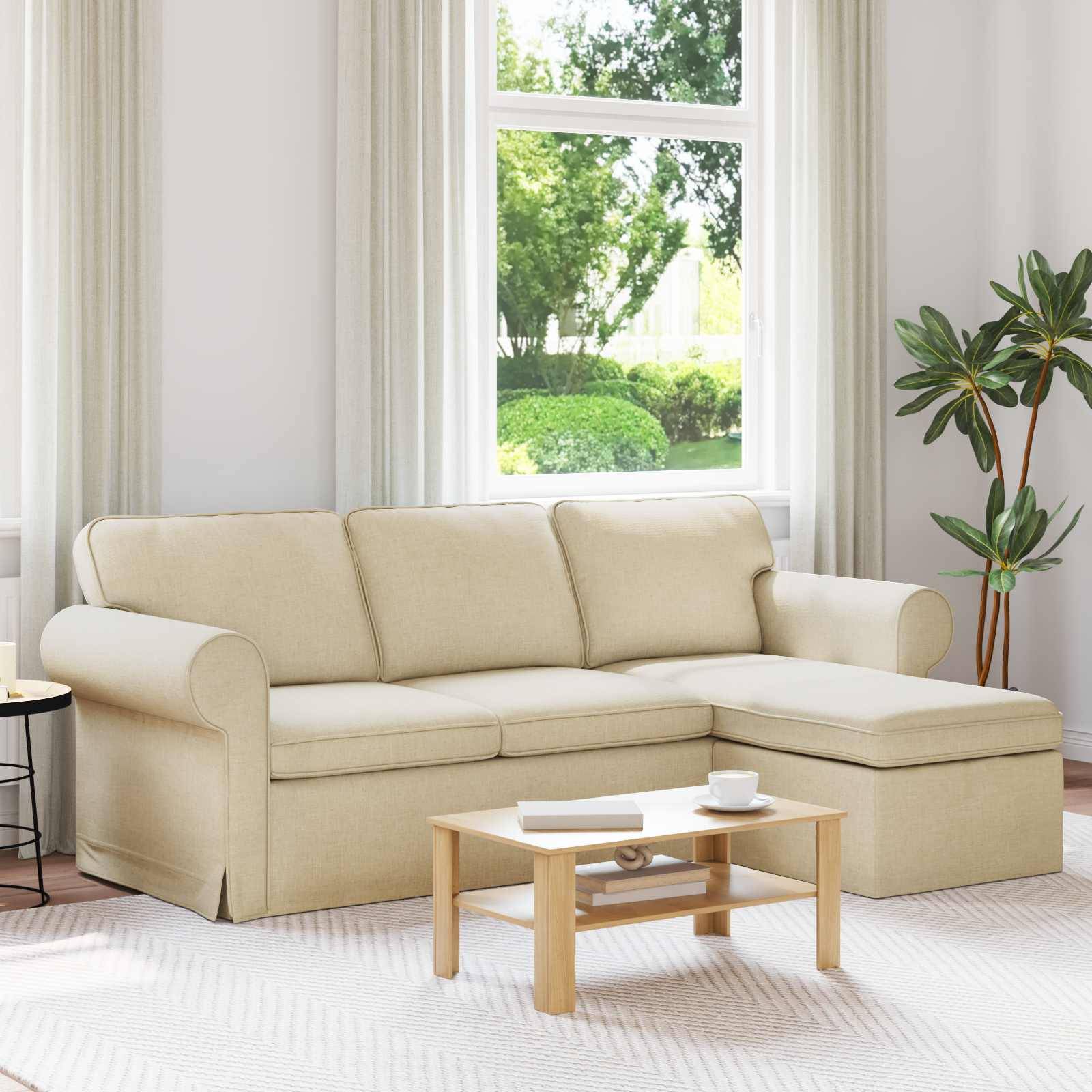 vidaXL Sofa Creme 215 x 138 x 80 cm Stoff