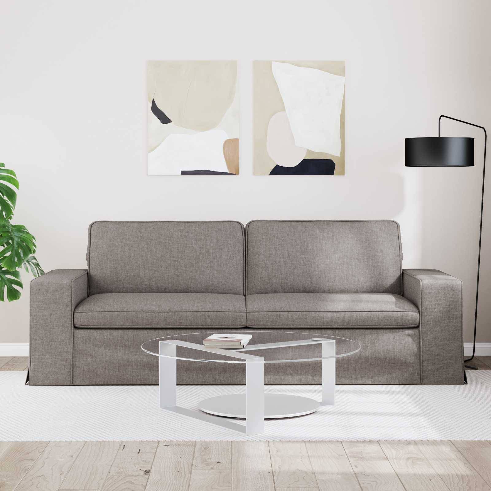 vidaXL Sofa Taupe 222 x 80 x 82 cm Stoff