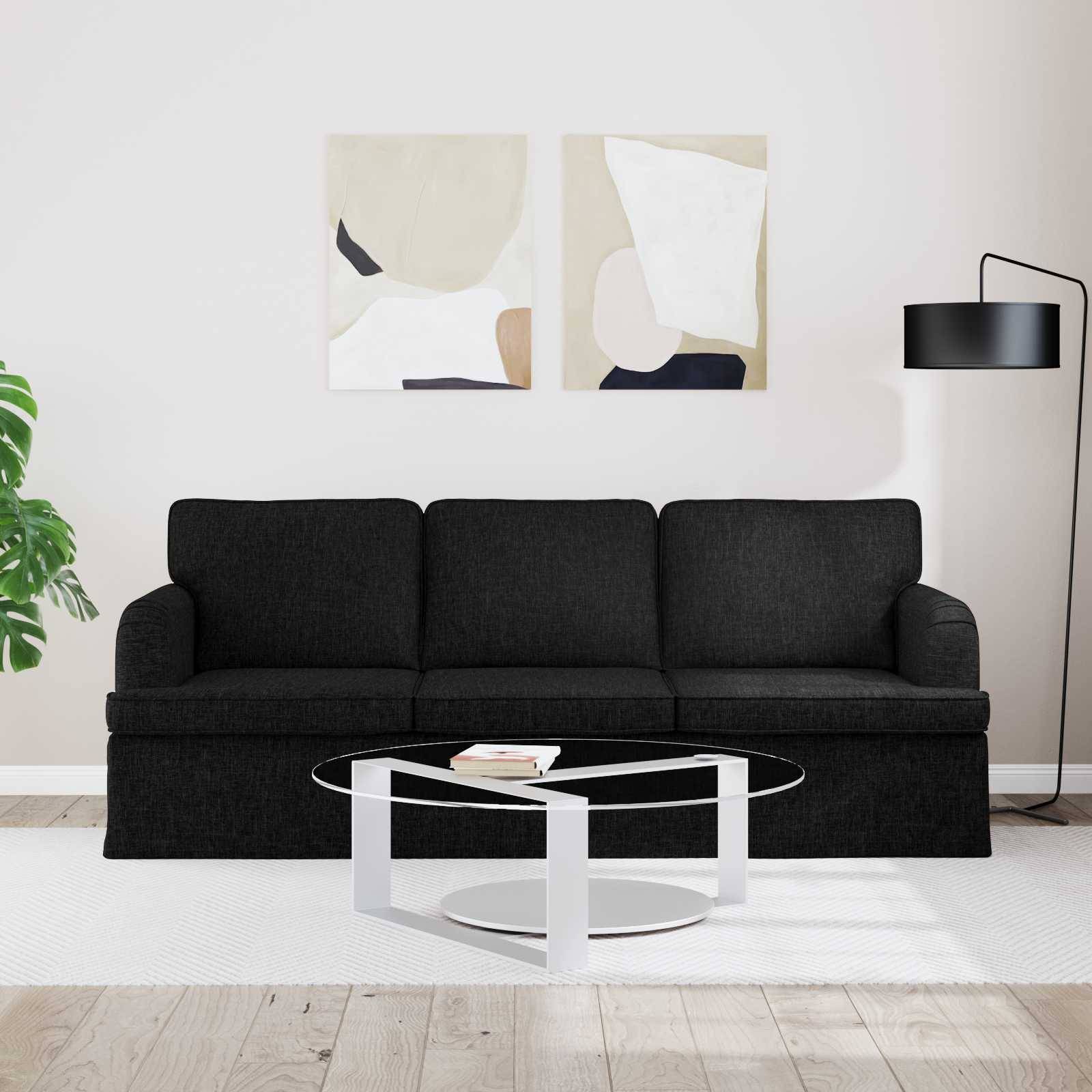 vidaXL Sofa Schwarz 201 x 80 x 85 cm Stoff