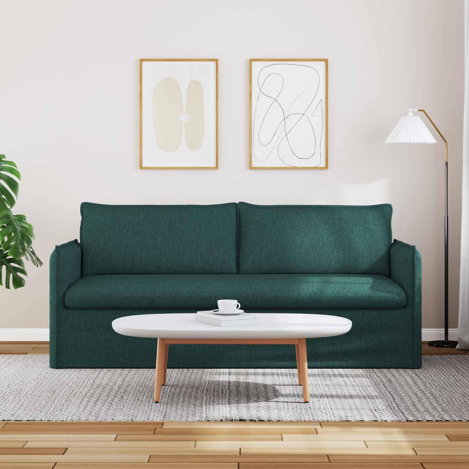 vidaXL Sofa Dunkelgrün 196 x 82 x 85 cm Stoff