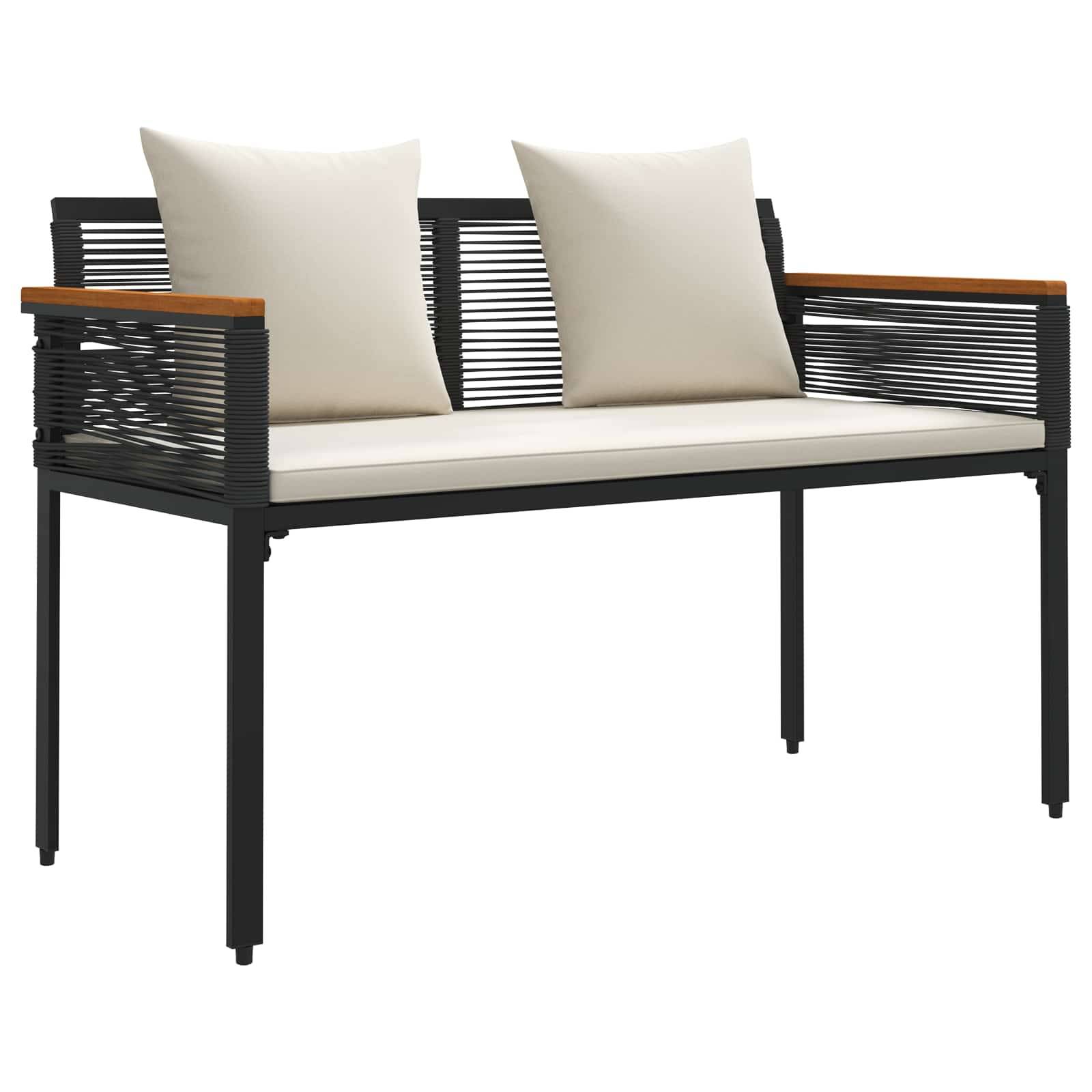 vidaXL Bank Outdoor Schwarz und Cremeweiß 117 x 54 x 74,5 cm