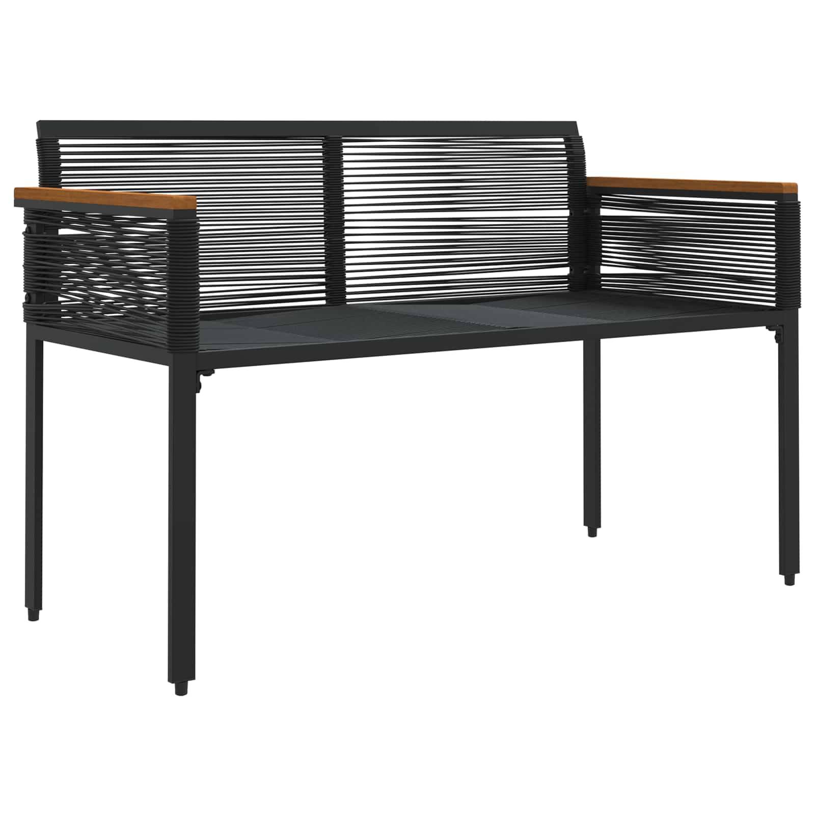 vidaXL Bank Outdoor Schwarz und Cremeweiß 117 x 54 x 74,5 cm