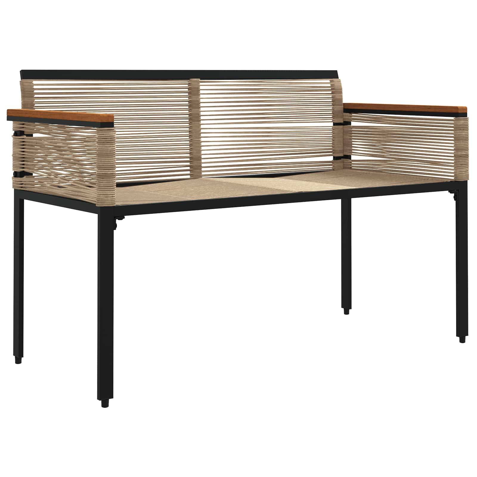 vidaXL Bank Outdoor Beige und Cremeweiß 117 x 54 x 74,5 cm Poly-Rattan
