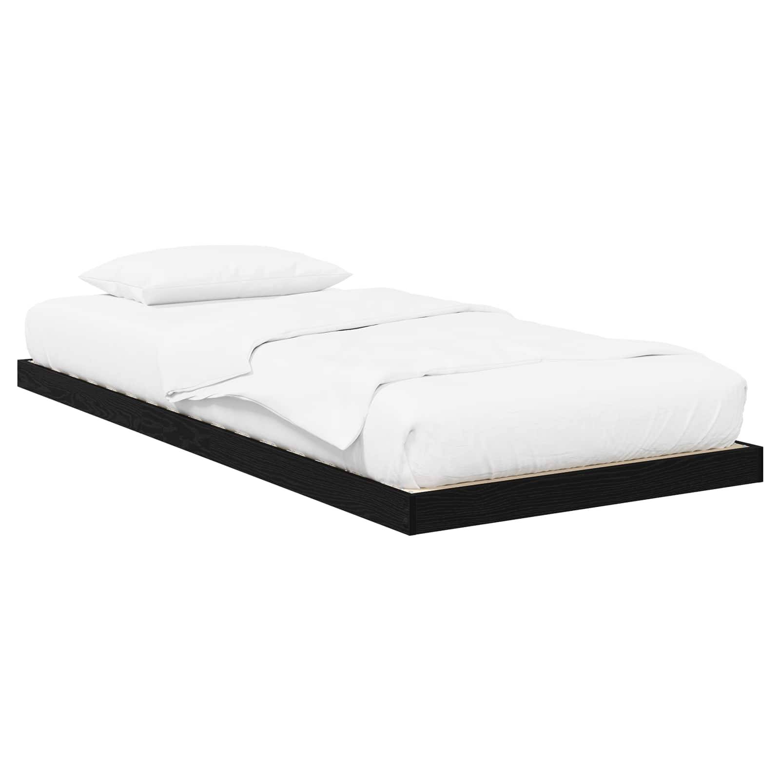vidaXL Bodenbettrahmen Schwarz Eichen-Optik 75 x 190 cm Holzwerkstoff