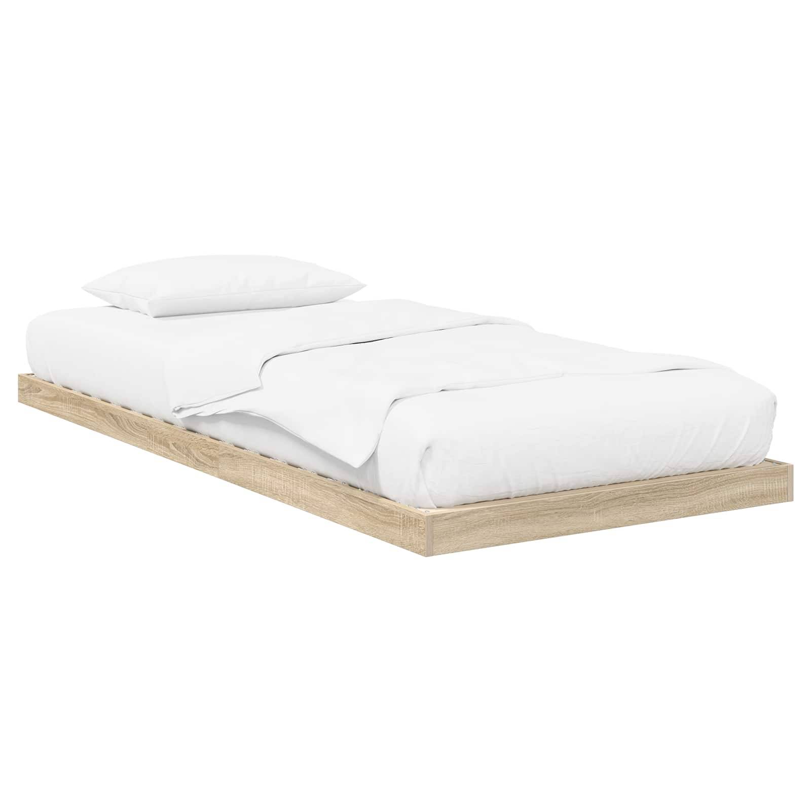 vidaXL Bodenbettrahmen Sonoma 75 x 190 cm Holzwerkstoff