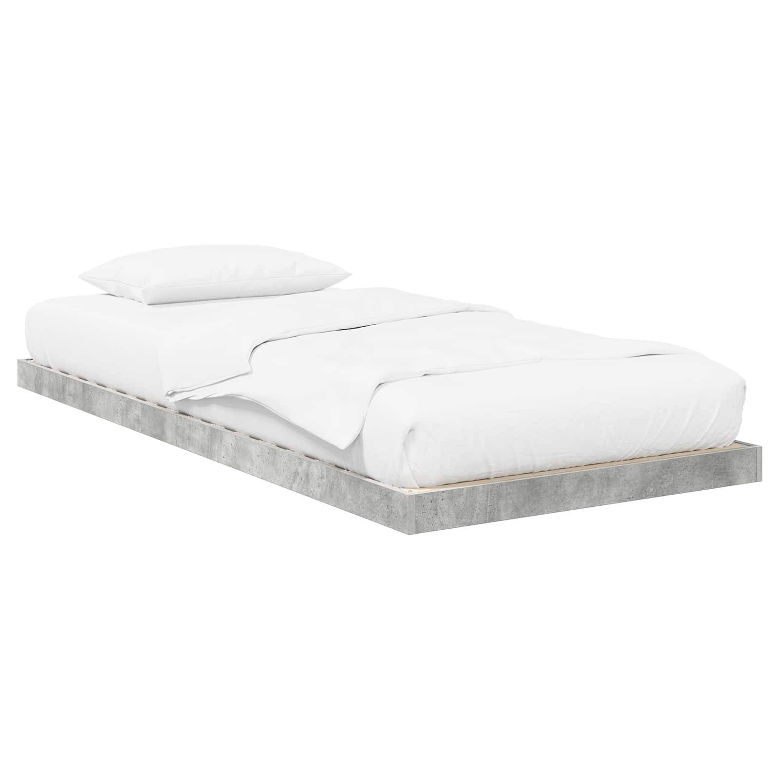 vidaXL Bodenbettrahmen Beton Grau 80 x 200 cm Holzwerkstoff
