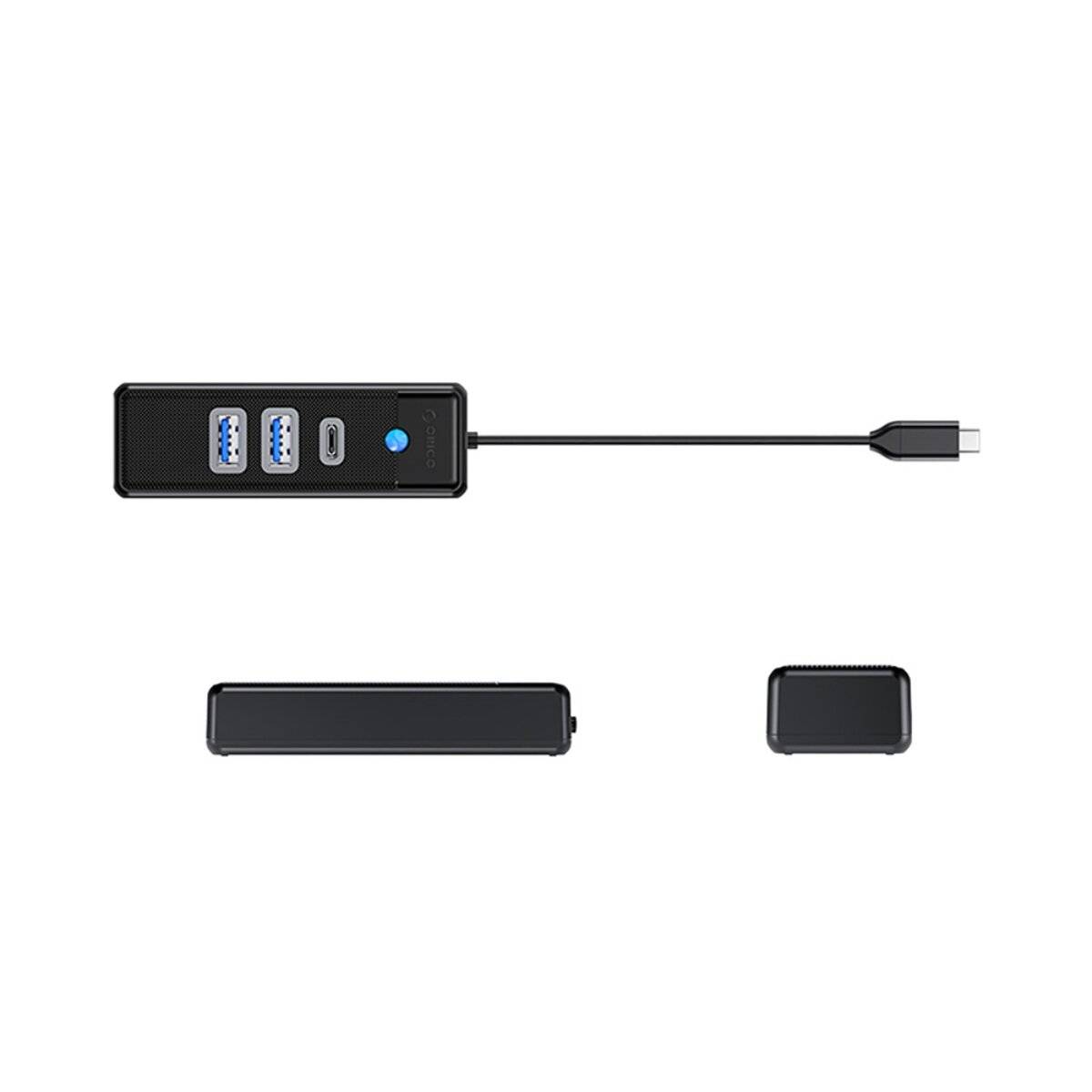 Orico PWC2U-C3 USB-C Hub / 2x USB-A 3.0 + 1x - Schwarz