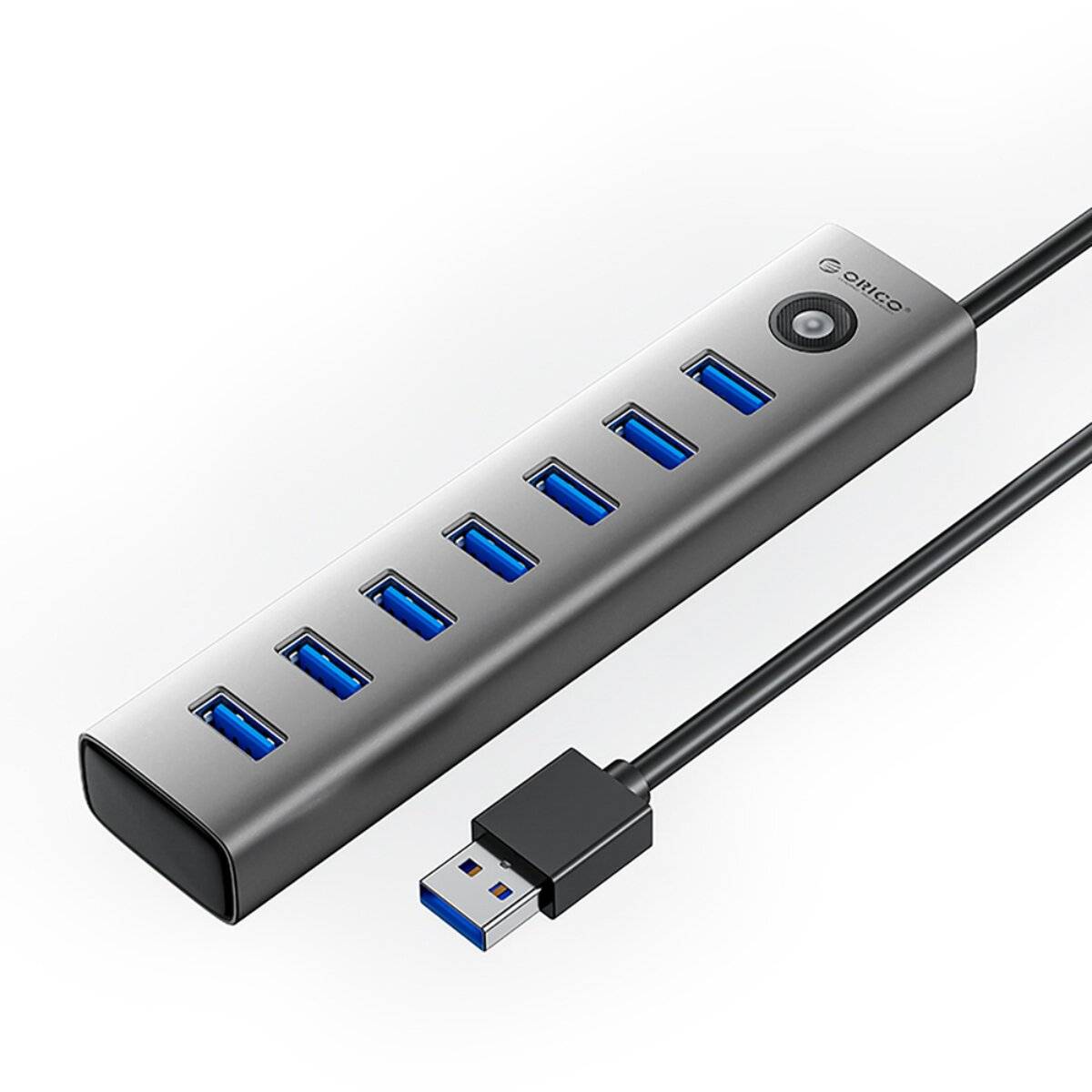 Hub Orico CL7U-U3 7x USB-A 3.0 + USB-C 5V/3A 1m - grau