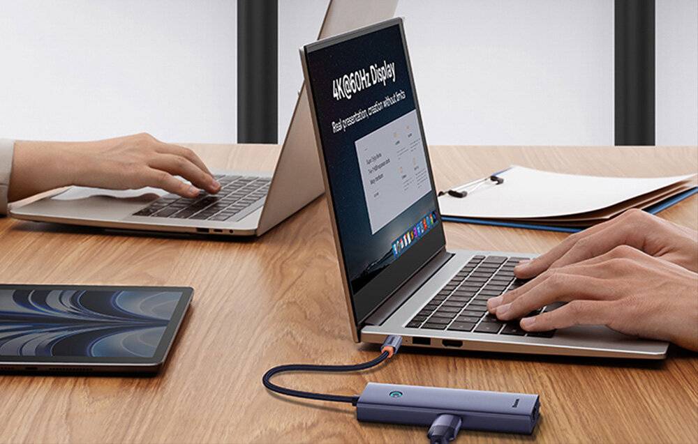 Hub 5w1 Baseus UltraJoy 5-Port (1xHDMI4K@30Hz + 4xUSB 3.0) grau