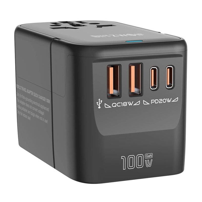 Blitzwolf BW-TA2 5-in-1-Reiseadapter 2xUSB PD + 2xC QC + C GaN 100 W
